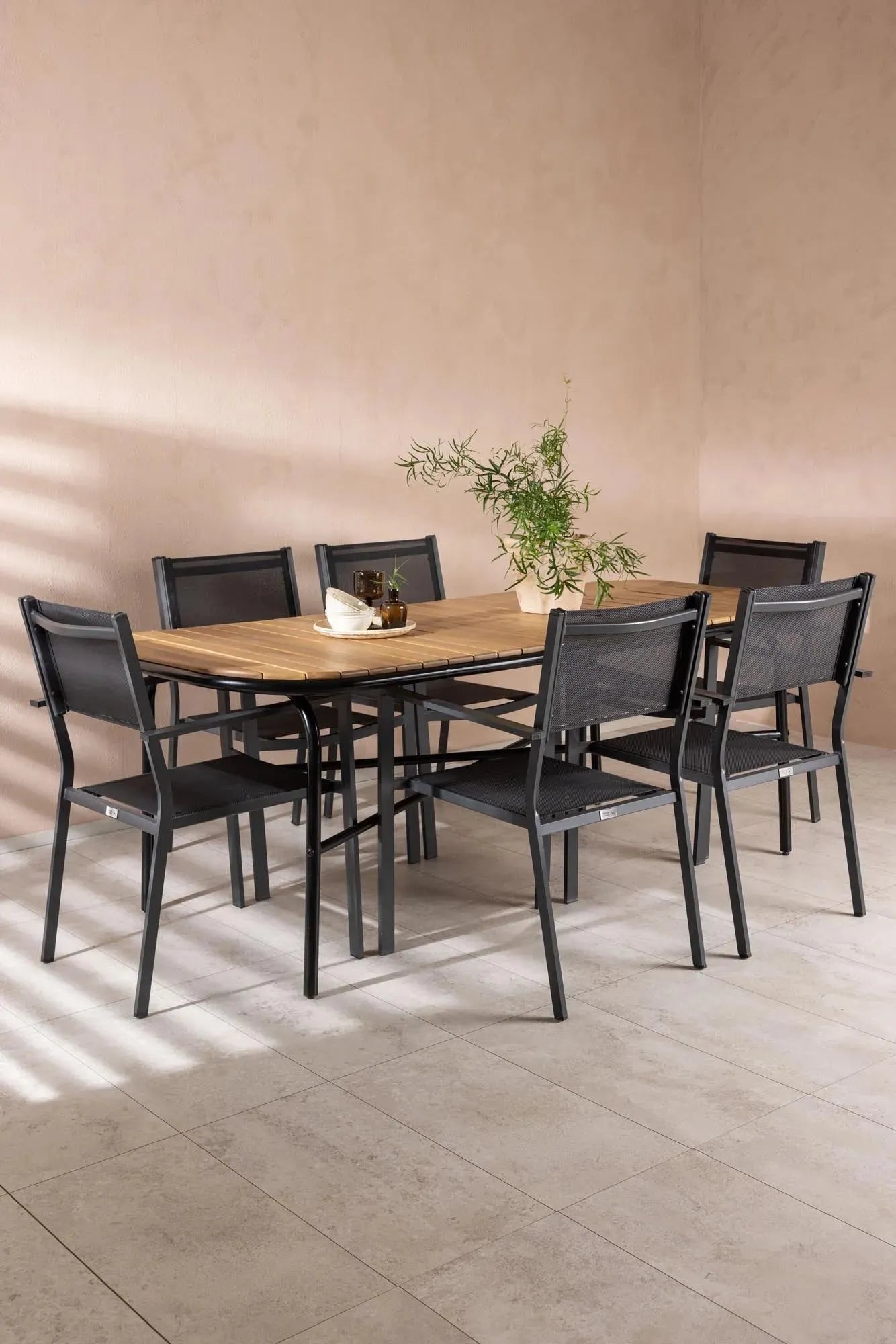 Holmbeck Outdoor-Tischset Copacabana 200cm/6St. - KAQTU Design