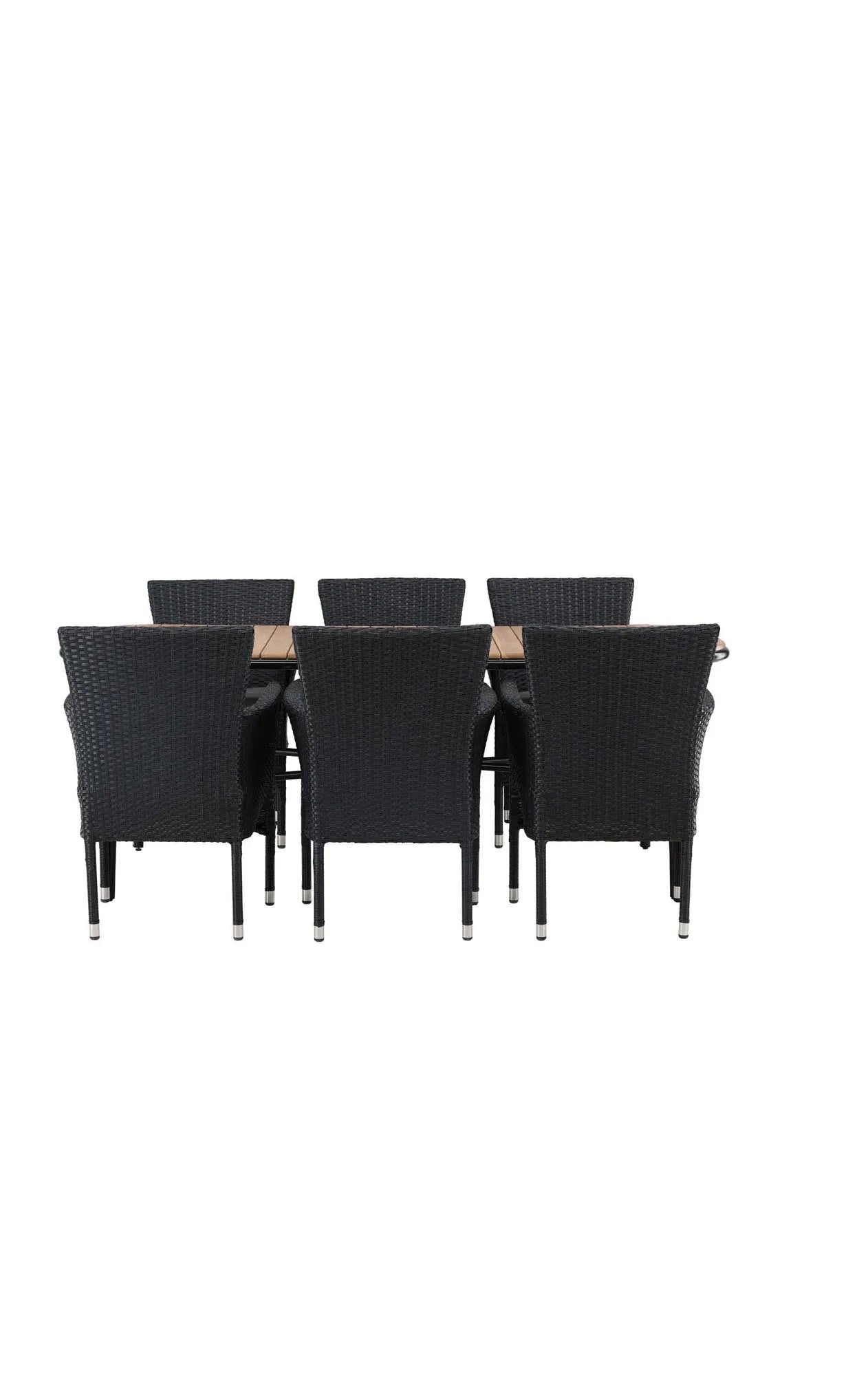 Holmbeck Outdoor-Tischset Malina 200cm/6St. in Schwarz / Natur präsentiert im Onlineshop von KAQTU Design AG. Gartentischset ist von Venture Home