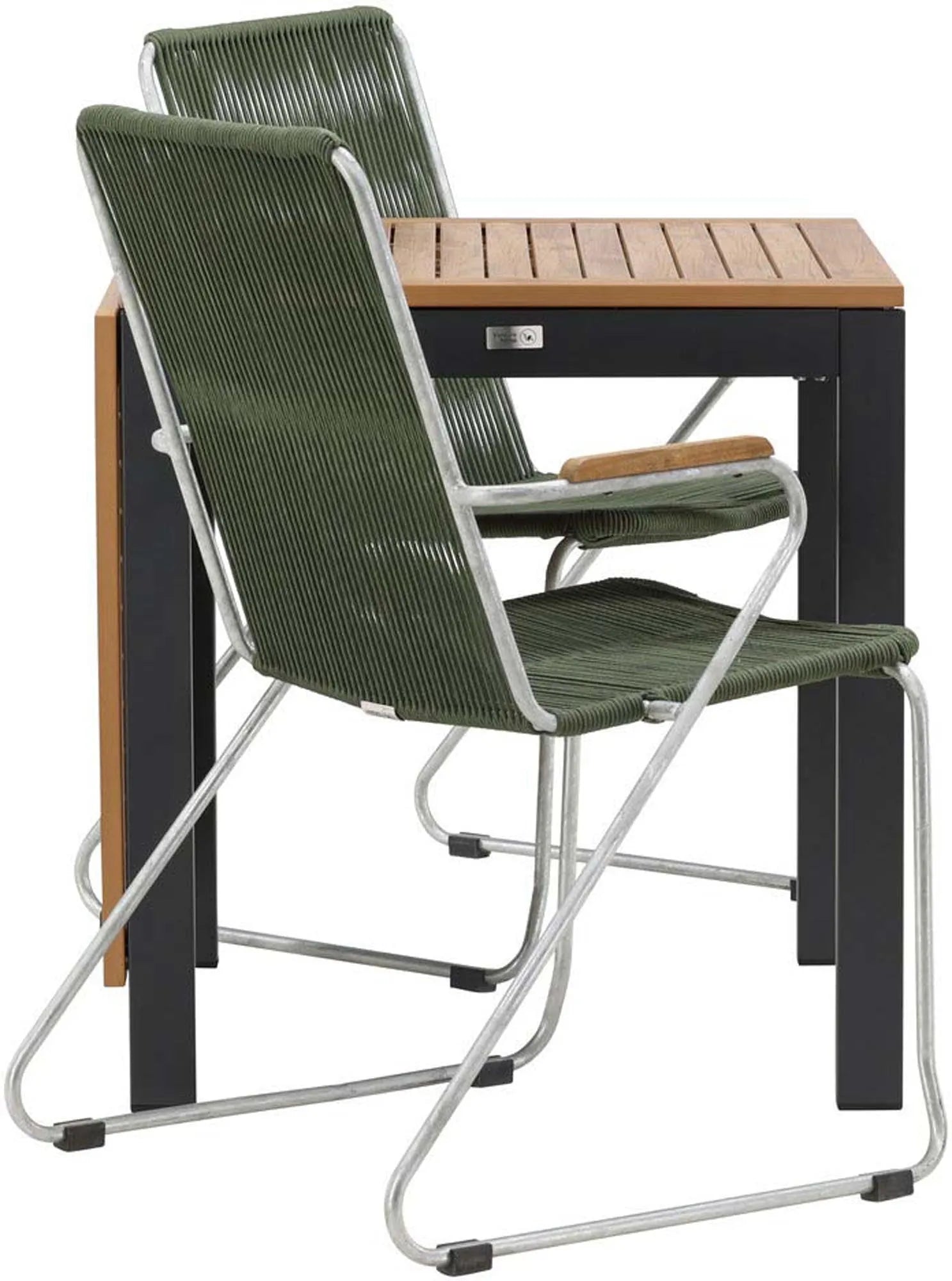 Diego Outdoor-Tischset ausziehbar + Bois 70cm/2St., Gartentischset, KAQTU Design