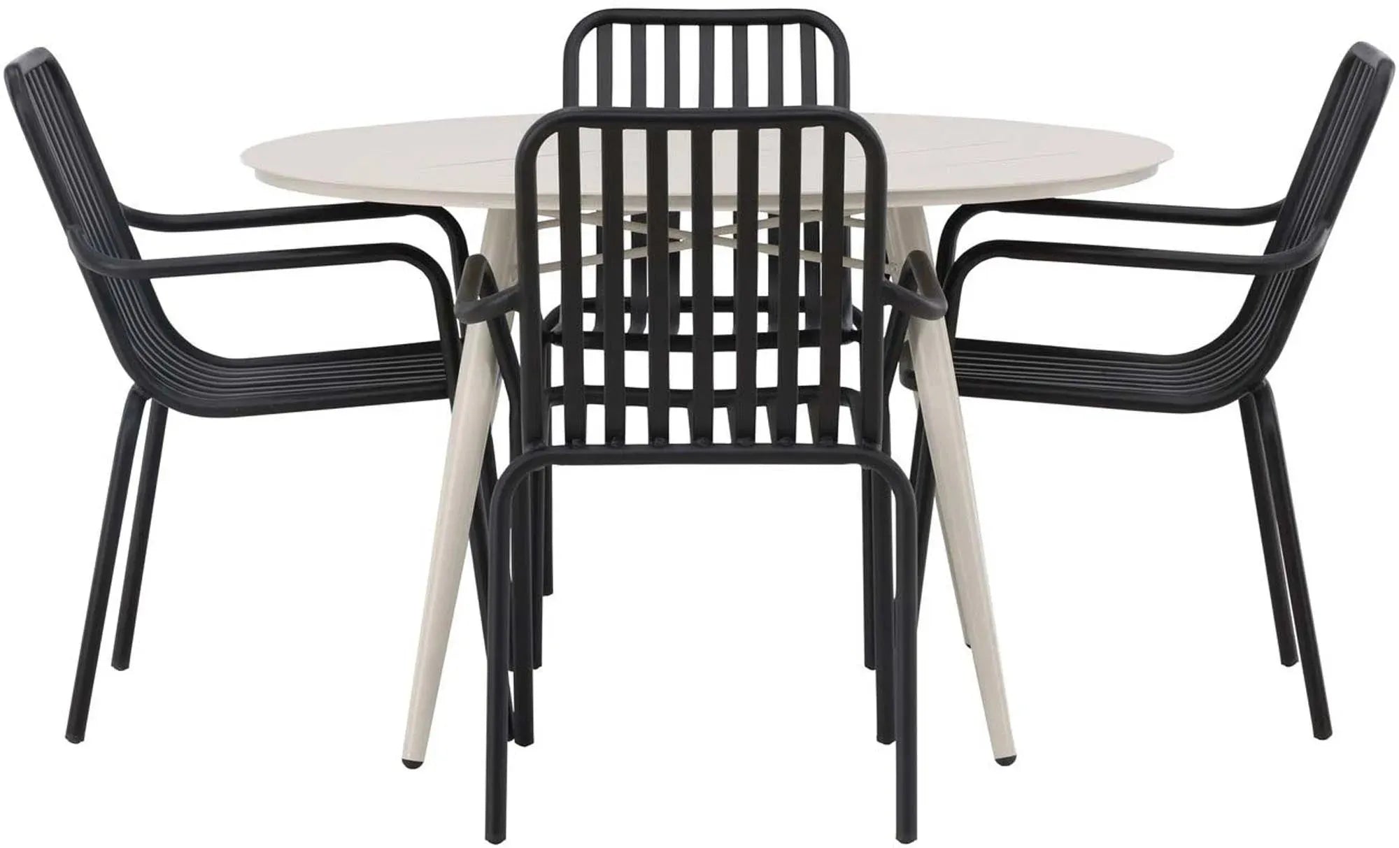 Lina Outdoor-Tischset + Peking ⌀120cm/4St. - KAQTU Design