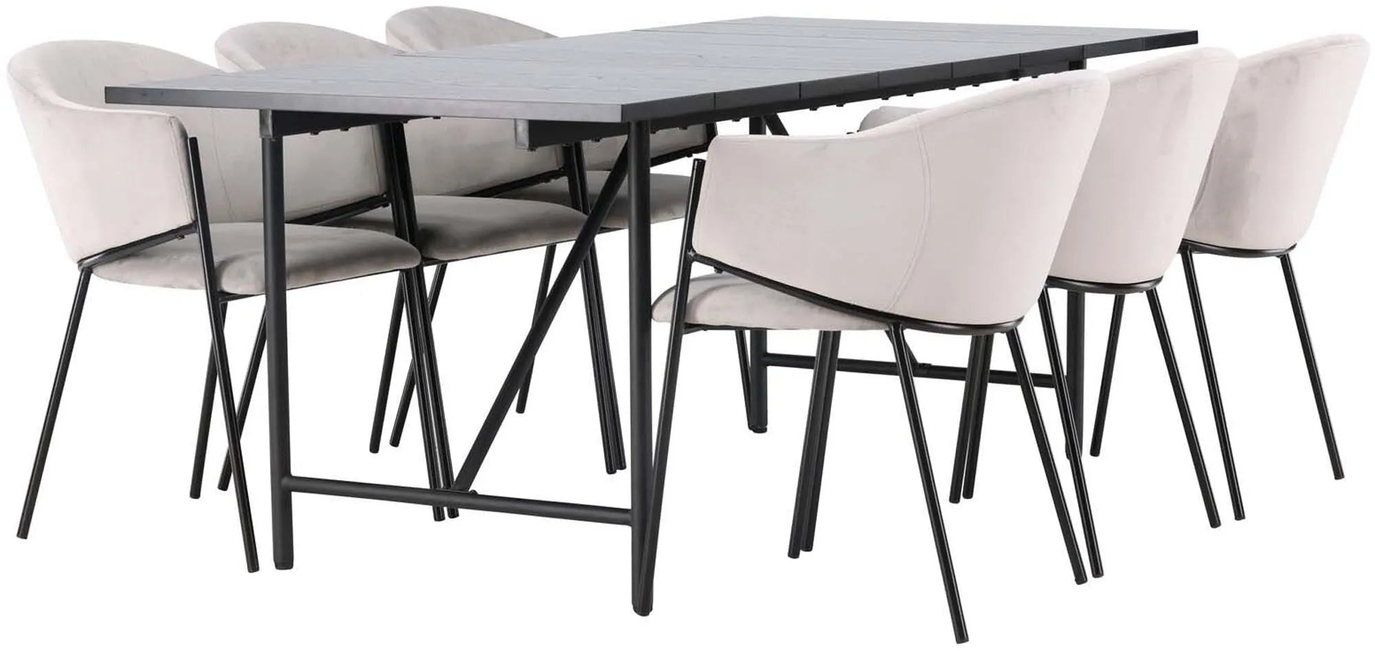 Astrid Esszimmerset + Evelina 200cm/6St. - KAQTU Design