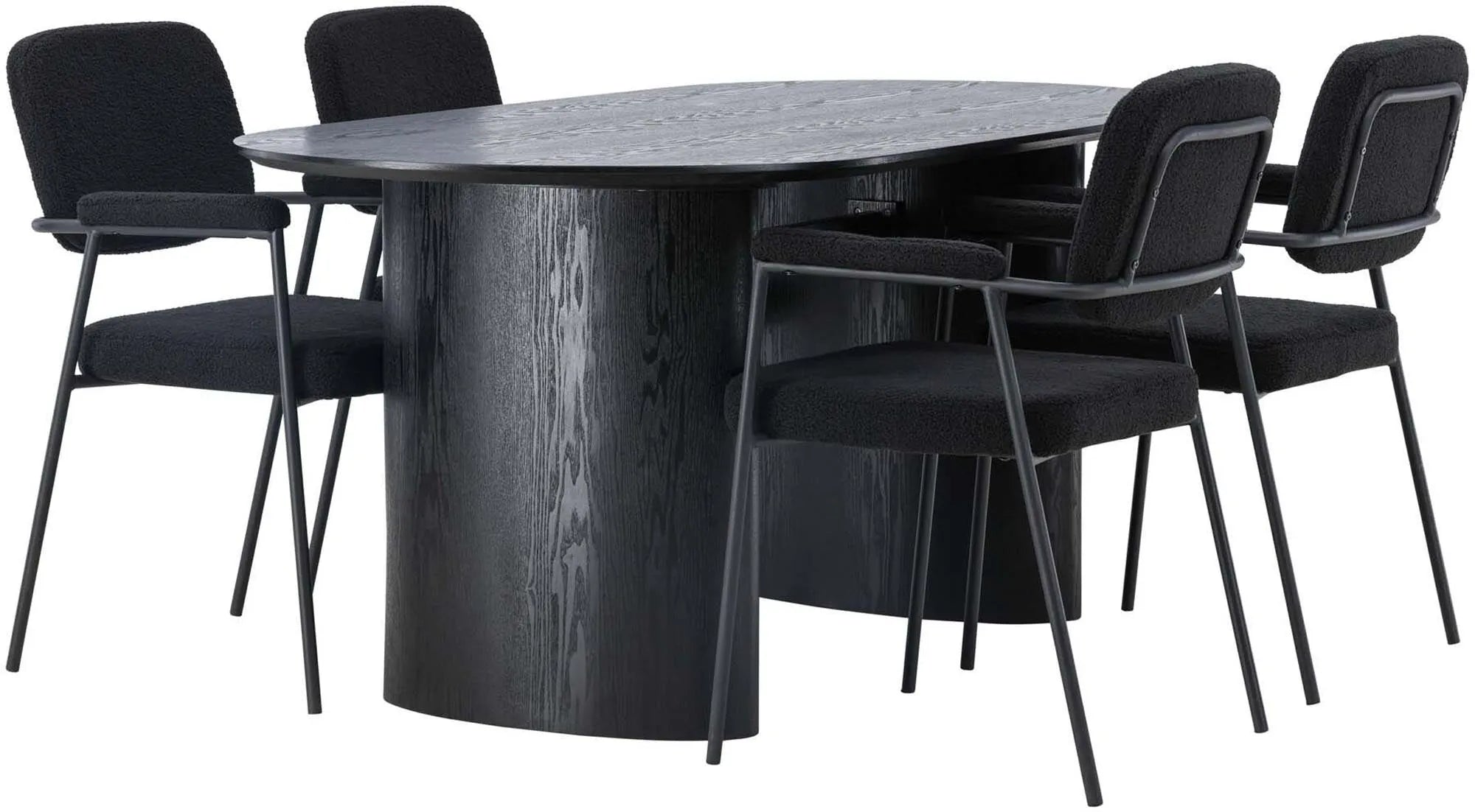 Isolde Esszimmerset + Yesterday 180cm/4St. in Natur / Schwarz präsentiert im Onlineshop von KAQTU Design AG. Esszimmerset ist von Venture Home