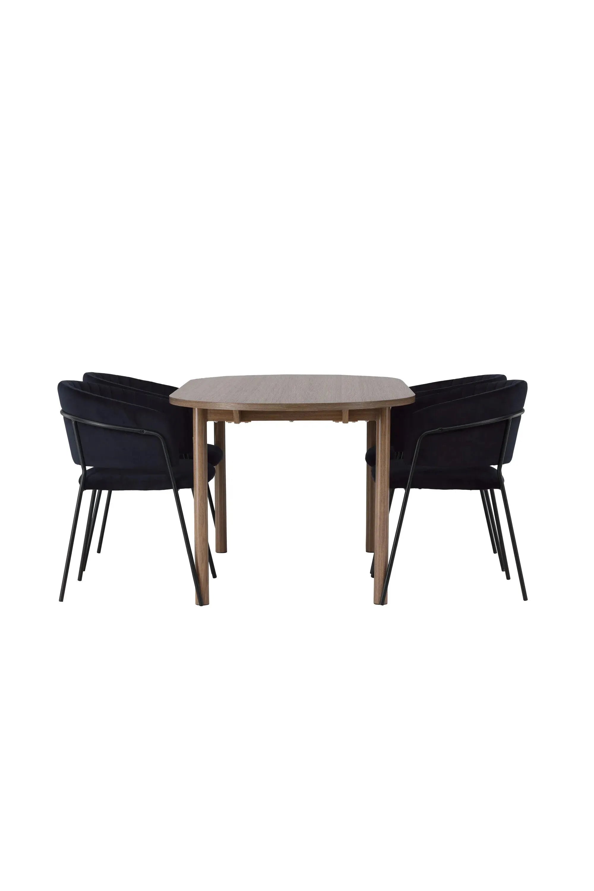 Esszimmer Set Andy mit Stühlen Selma in Natur/Schwarz präsentiert im Onlineshop von KAQTU Design AG. Esszimmerset ist von Venture Home