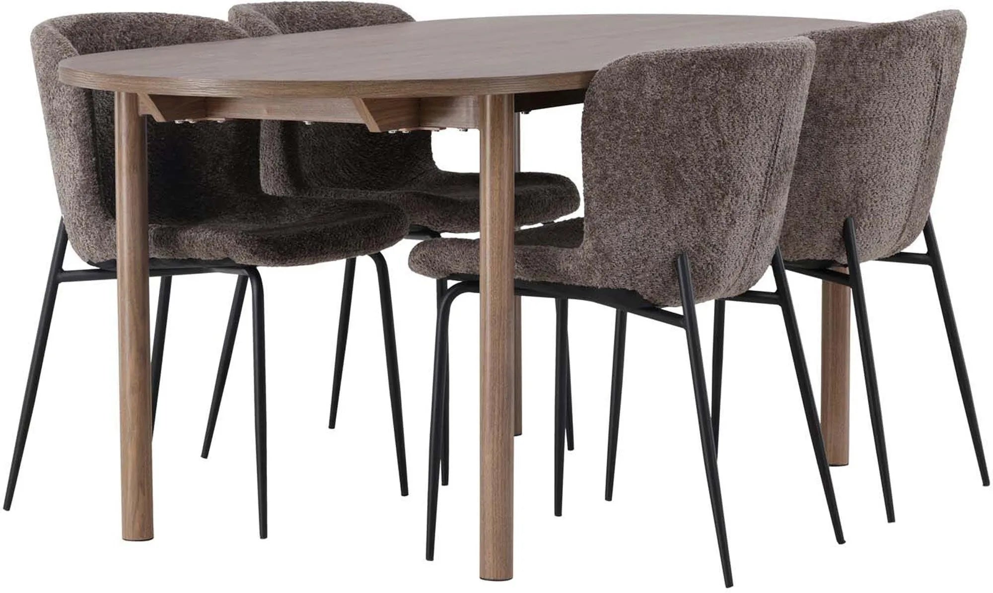 Andy Esszimmerset + 4 Modesto Stühle in Schwarz, Dunkelgrau präsentiert im Onlineshop von KAQTU Design AG. Esszimmerset ist von Venture Home