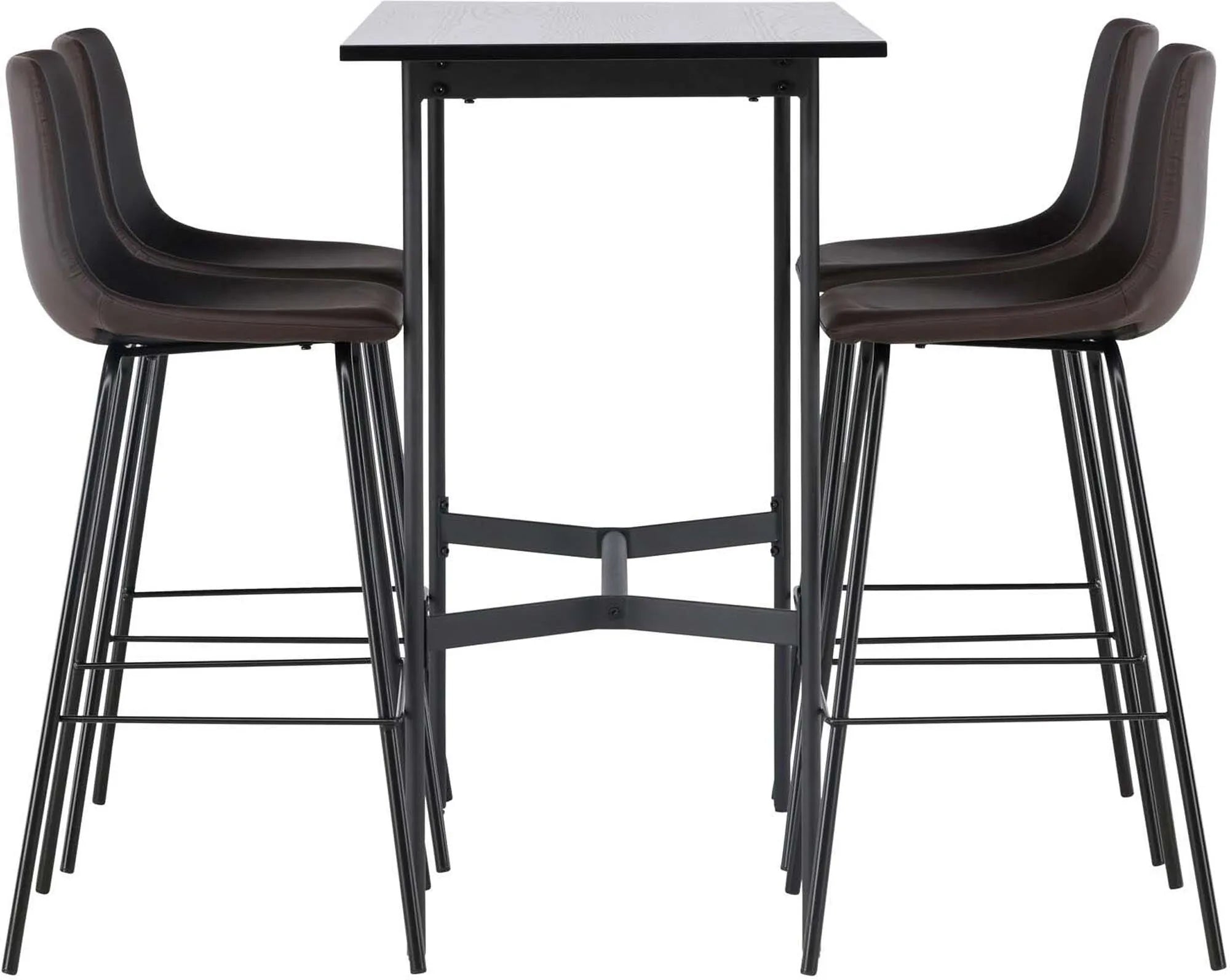 Elegantes Barset Rax + Alexi: 120cm Tisch, 4 Hocker, modernes Design, Komfort, Stil, ideal für gesellige Abende.