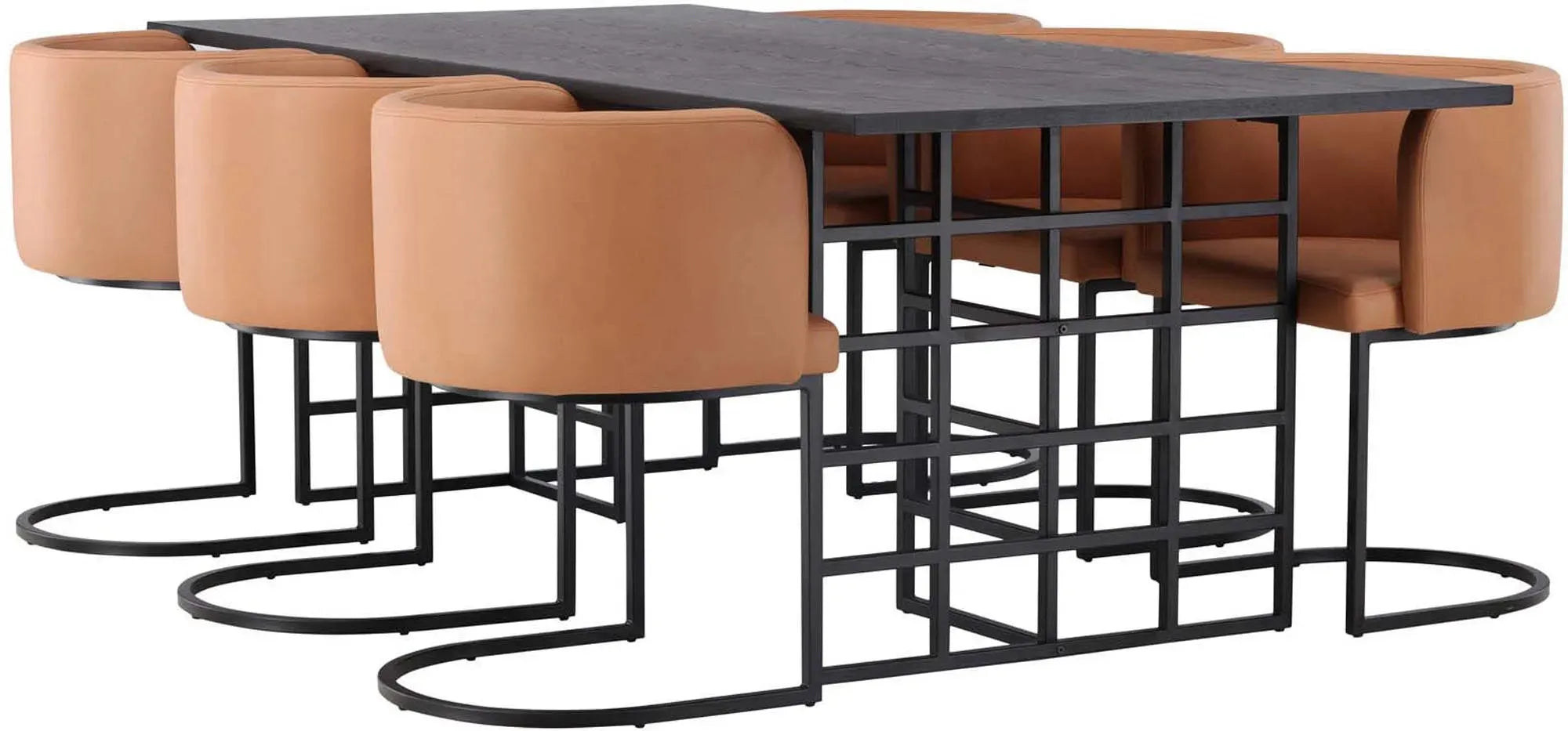 Ystad Esszimmerset + Simrishamn 220cm/6St. in Schwarz / Braun präsentiert im Onlineshop von KAQTU Design AG. Esszimmerset ist von Venture Home