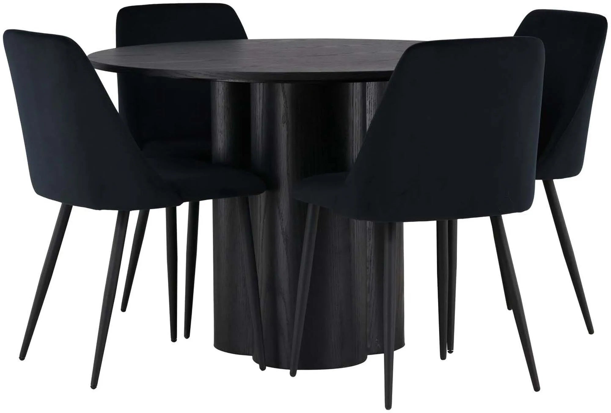 Olivia Esszimmerset + Night ⌀110cm/4St. in Schwarz präsentiert im Onlineshop von KAQTU Design AG. Esszimmerset ist von Venture Home