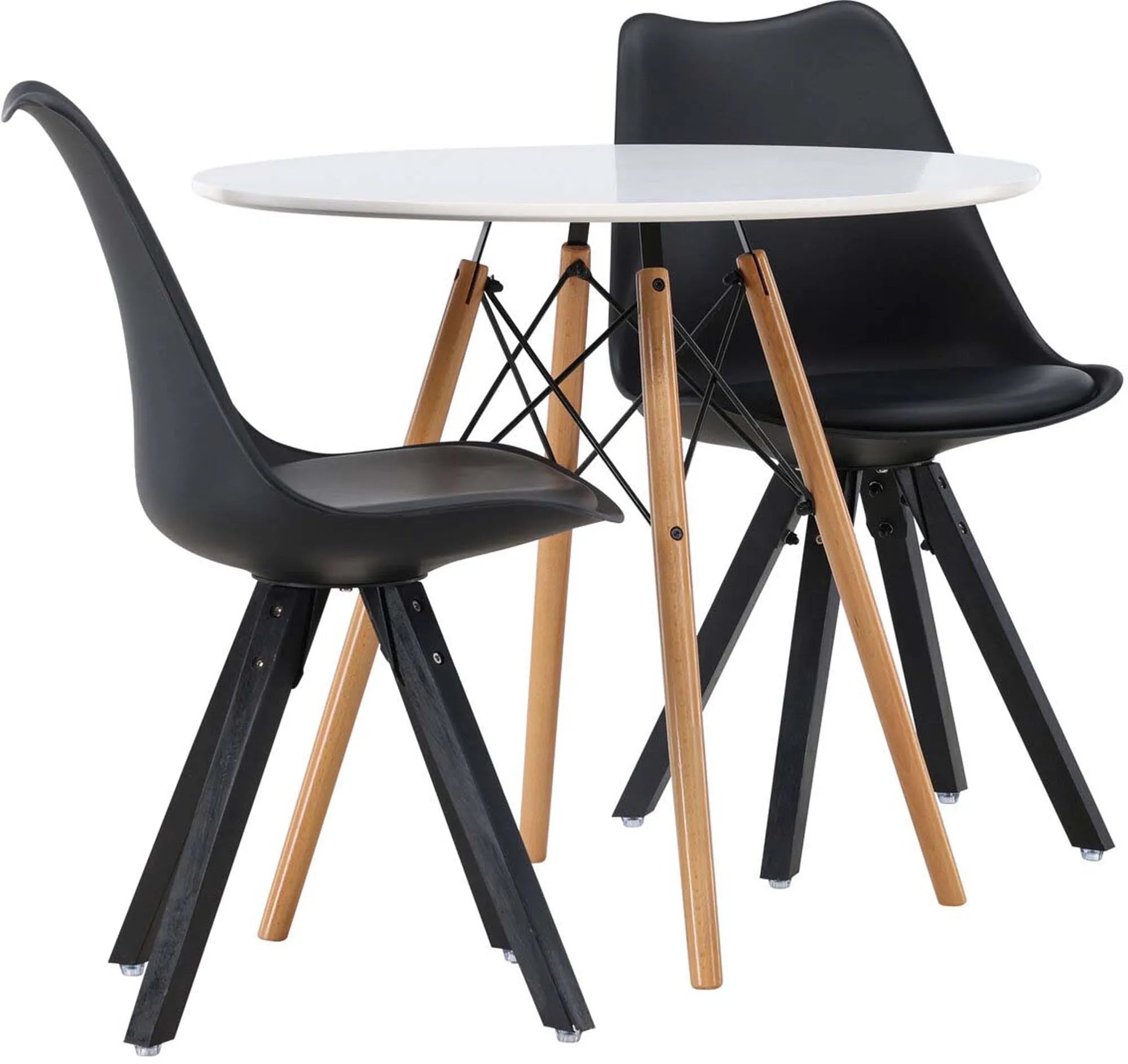 Danburi Esstischset + Zeno ⌀60cm/2St. in Schwarz präsentiert im Onlineshop von KAQTU Design AG. Esszimmerset ist von Venture Home