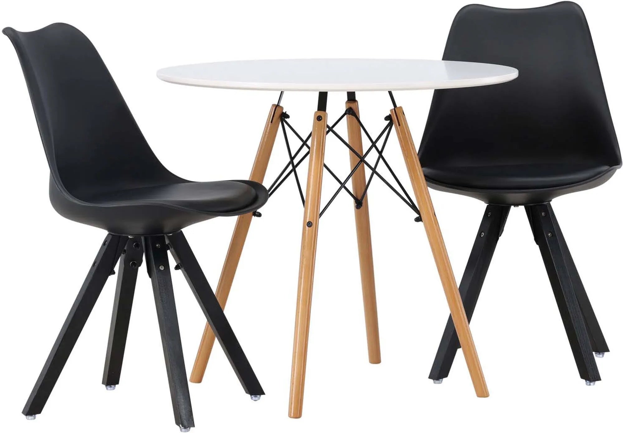 Danburi Esstischset + Zeno ⌀60cm/2St. in Schwarz präsentiert im Onlineshop von KAQTU Design AG. Esszimmerset ist von Venture Home