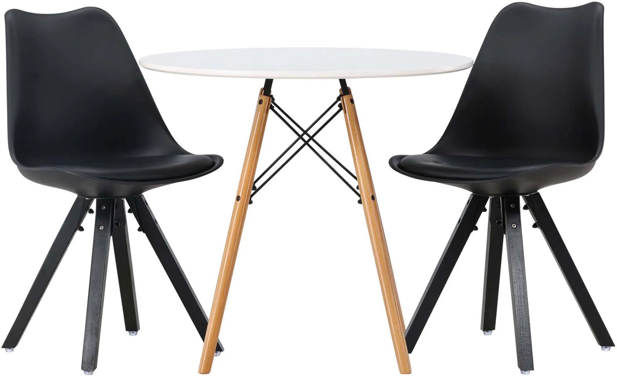 Danburi Esstischset + Zeno ⌀60cm/2St. in Schwarz präsentiert im Onlineshop von KAQTU Design AG. Esszimmerset ist von Venture Home