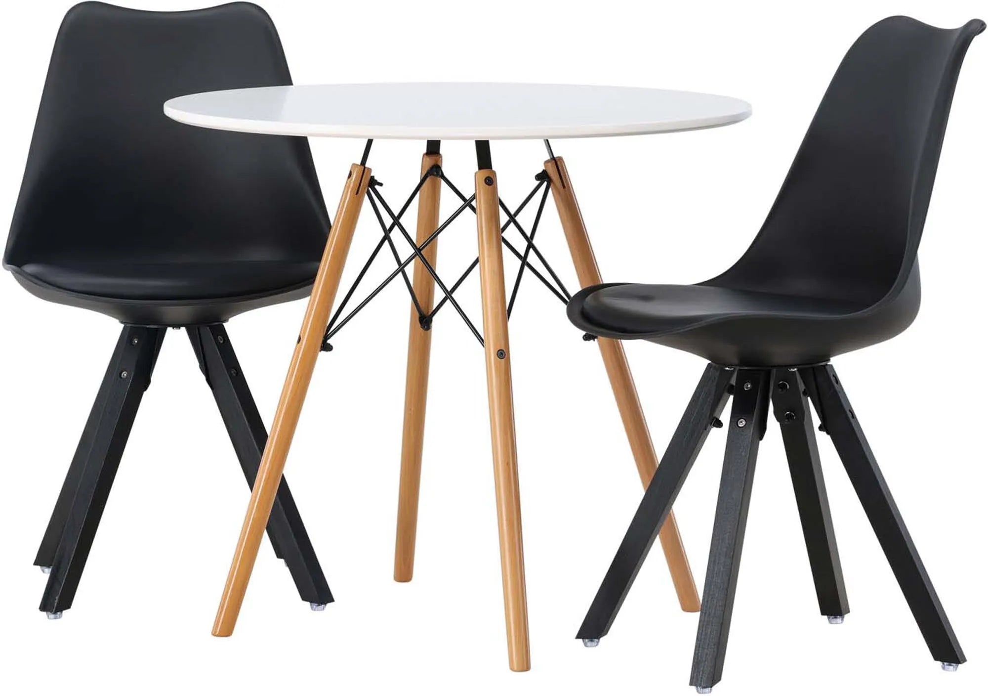 Danburi Esstischset + Zeno ⌀60cm/2St. in Schwarz präsentiert im Onlineshop von KAQTU Design AG. Esszimmerset ist von Venture Home