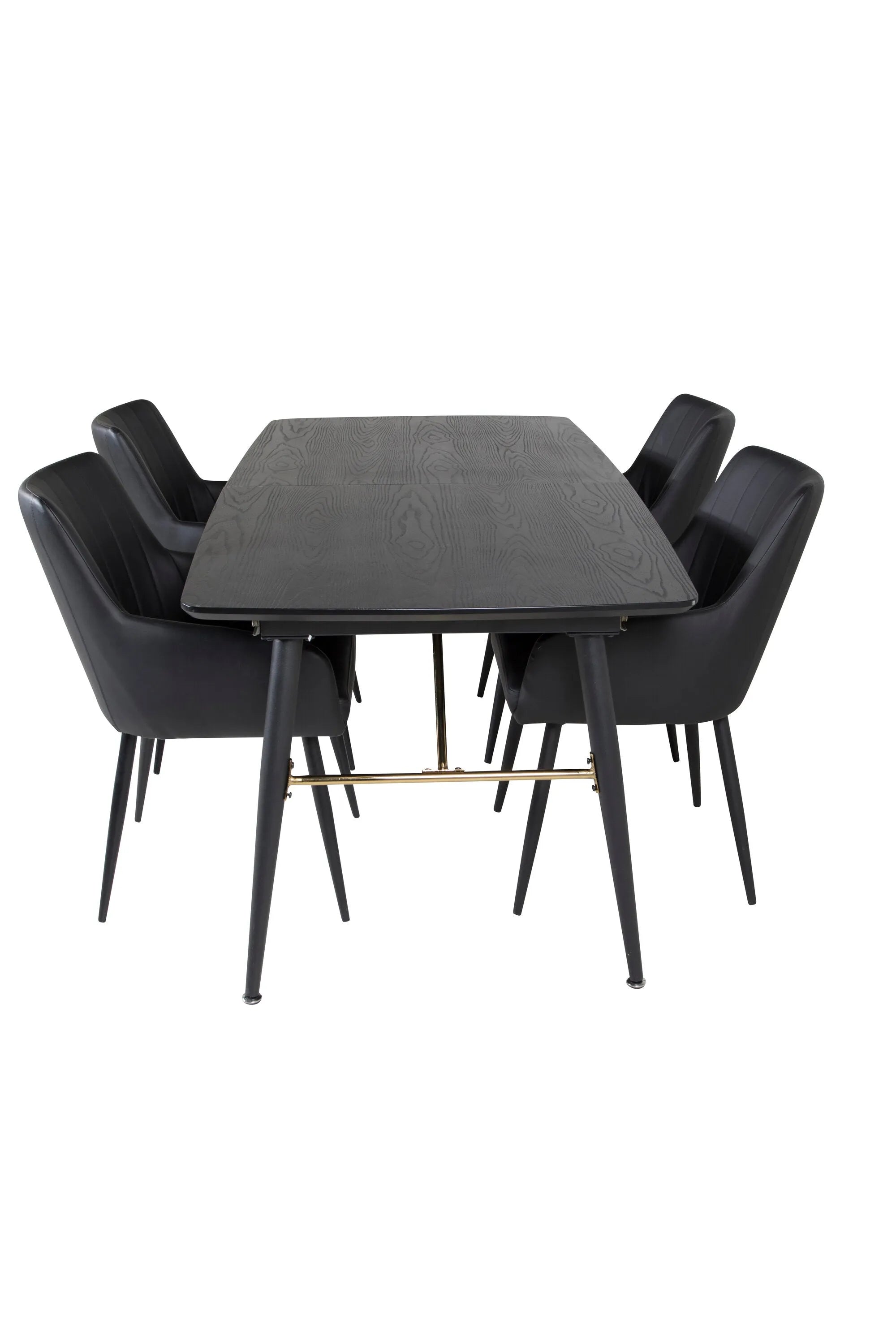 Esszimmer Set Gold mit Stuhl Comfort in Schwarz Schwarz präsentiert im Onlineshop von KAQTU Design AG. Esszimmerset ist von Venture Home