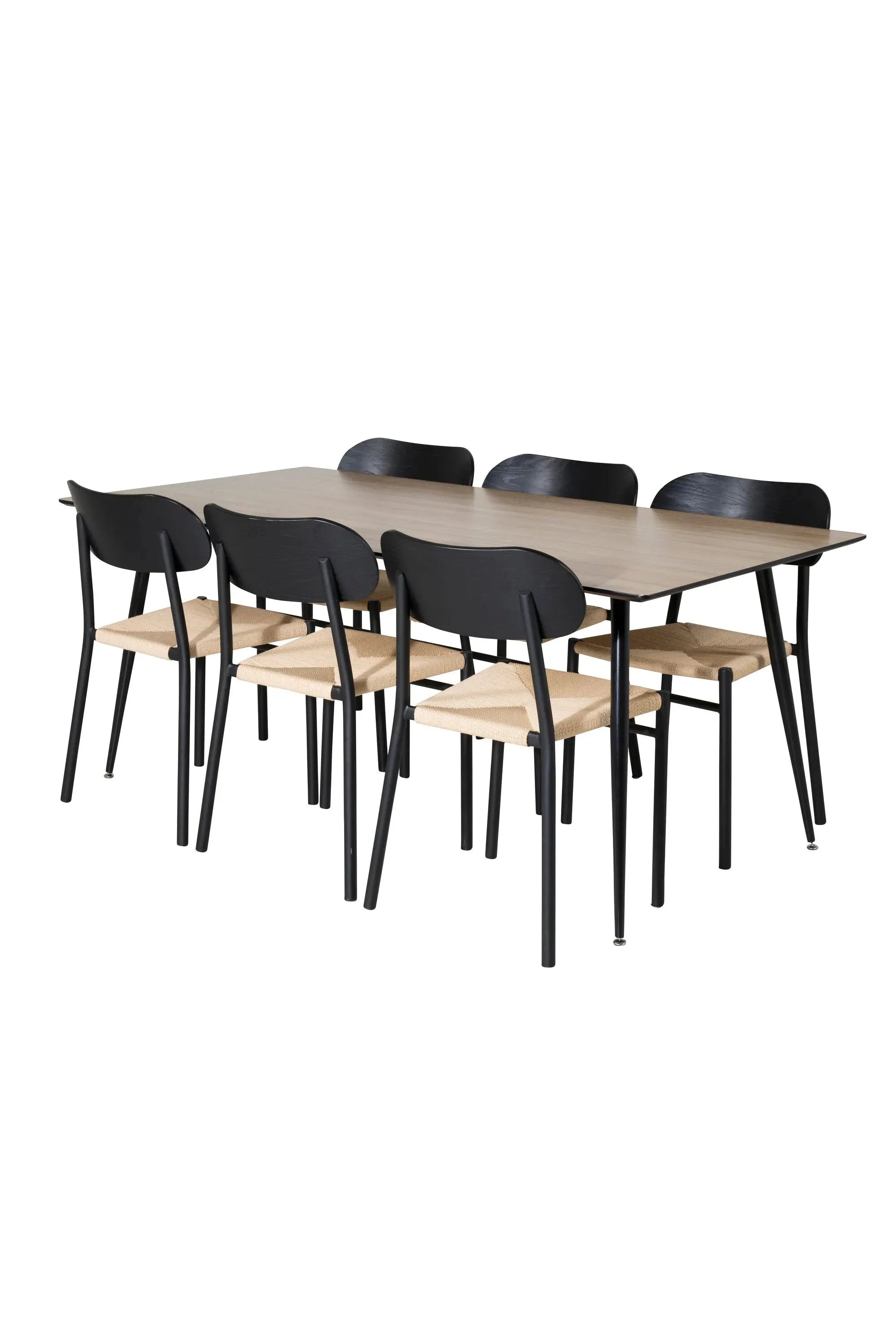 Esszimmer Set Silar mit Stuhl Polly in Schwarz/Schwarz/Natur präsentiert im Onlineshop von KAQTU Design AG. Esszimmerset ist von Venture Home