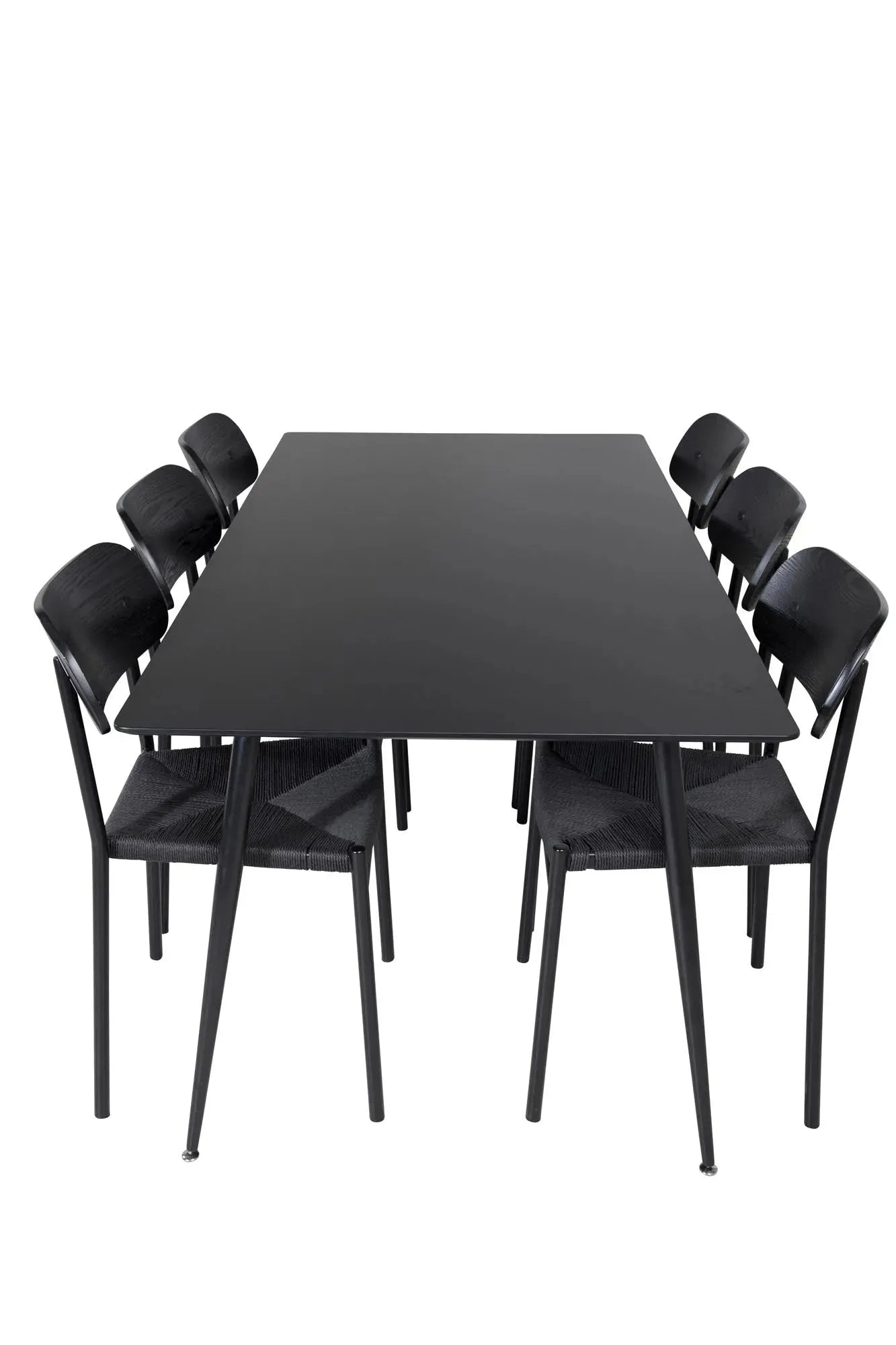 Esszimmer Set Silar mit Stuhl Polly in Schwarz/Schwarz/Natur präsentiert im Onlineshop von KAQTU Design AG. Esszimmerset ist von Venture Home