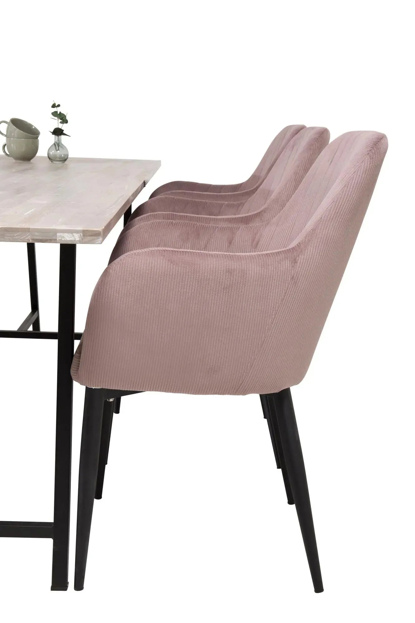 Esszimmer Set Jepara mit Stuhl Comfort in Grau/Schwarz/ Altrosa präsentiert im Onlineshop von KAQTU Design AG. Esszimmerset ist von Venture Home