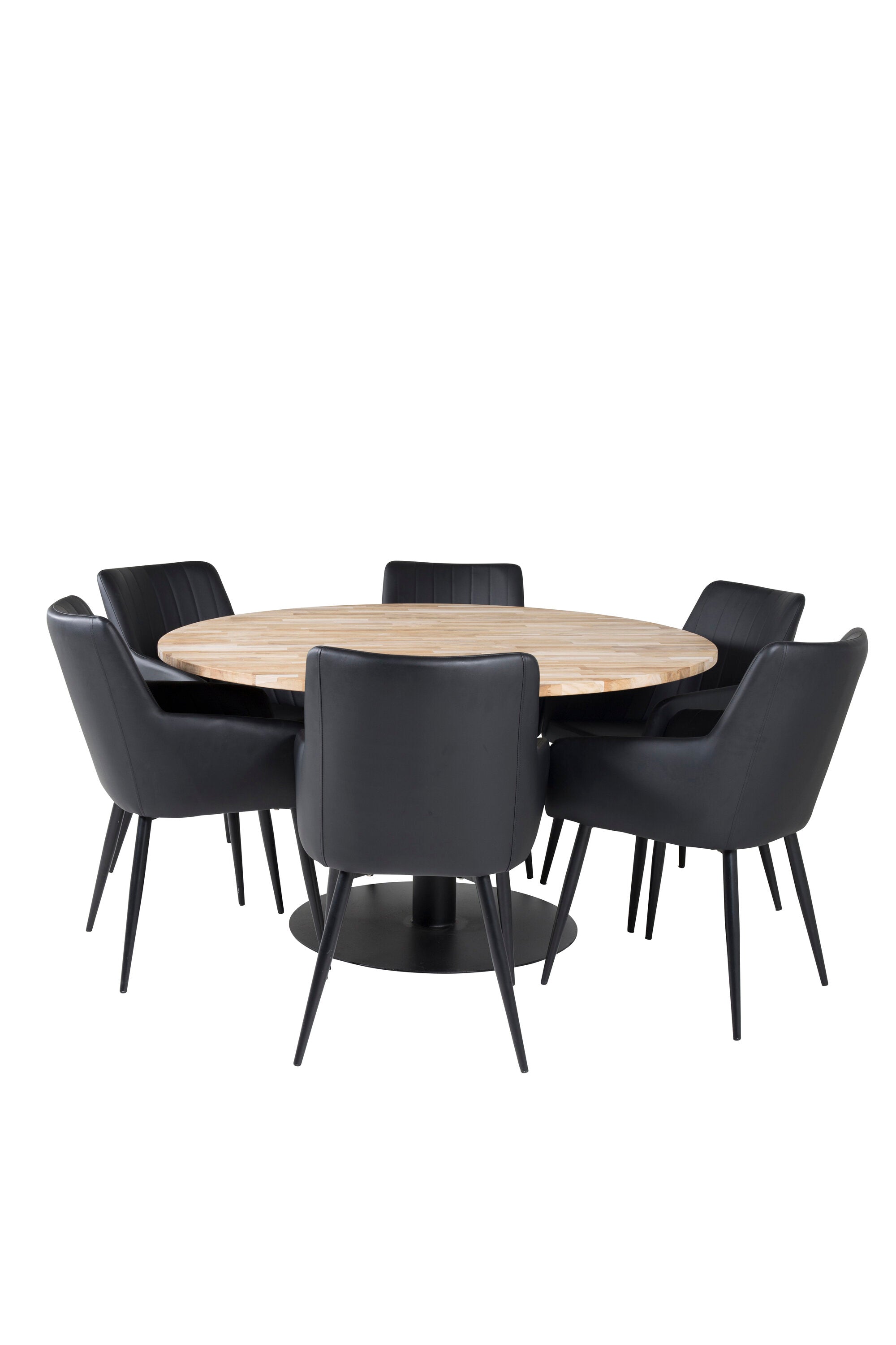 Esszimmer Set Cirebon mit Stuhl Comfort in Natur/Schwarz präsentiert im Onlineshop von KAQTU Design AG. Esszimmerset ist von Venture Home