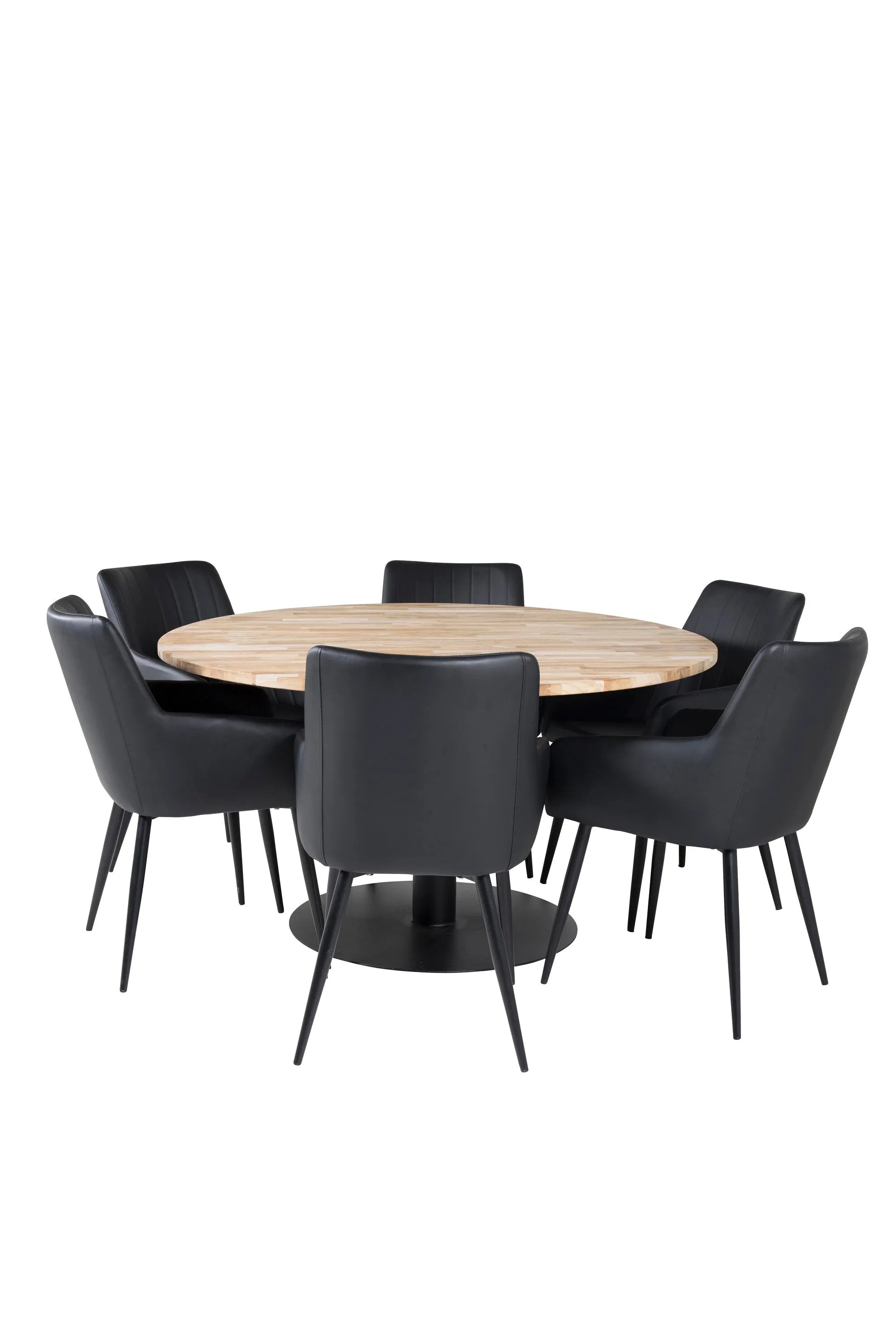 Stilvolles Esszimmer Set Cirebon aus Teakholz und Stahl, mit elegantem Tisch und komfortablen Stühlen von Venture Home.