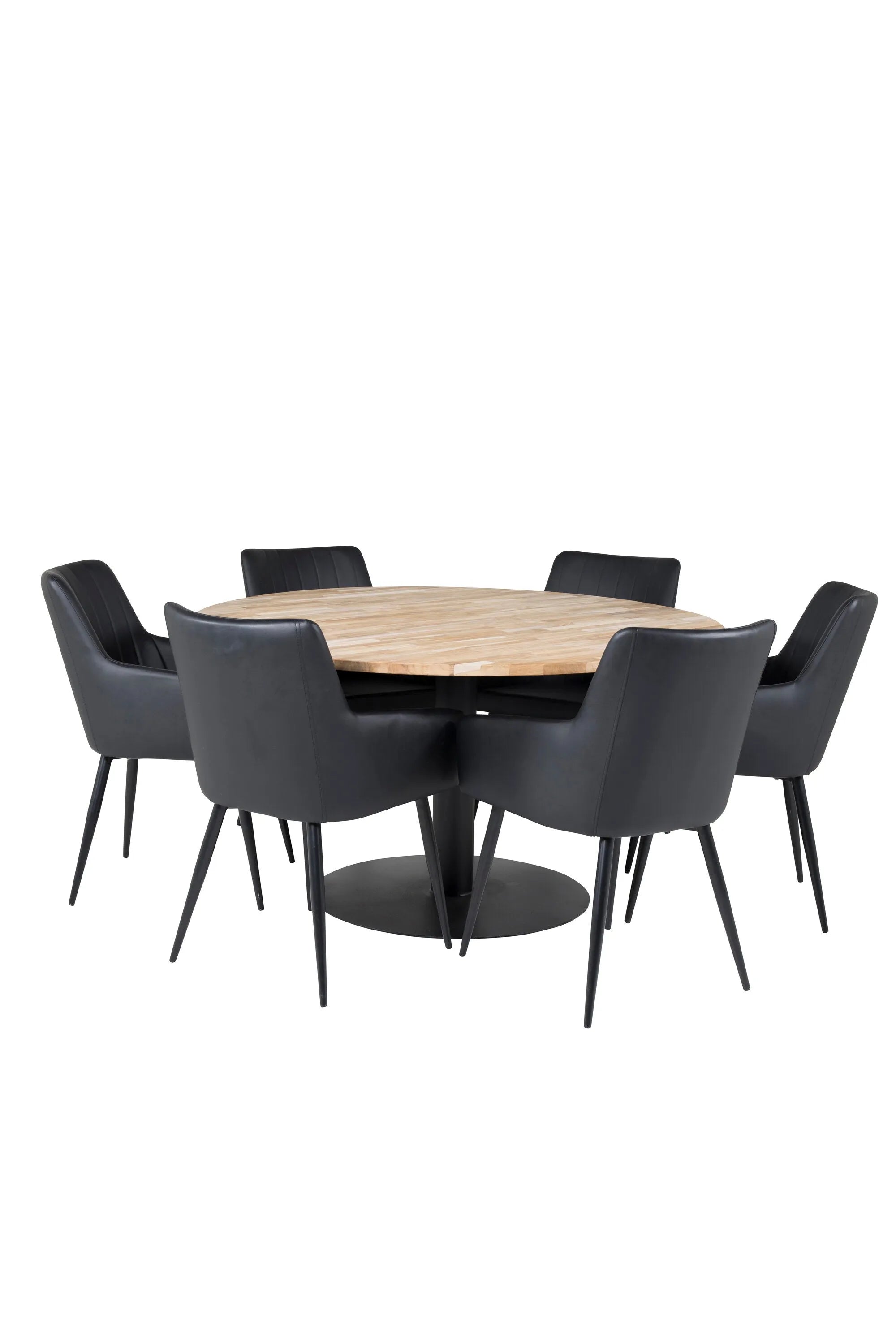 Esszimmer Set Cirebon mit Stuhl Comfort in Natur/Schwarz präsentiert im Onlineshop von KAQTU Design AG. Esszimmerset ist von Venture Home