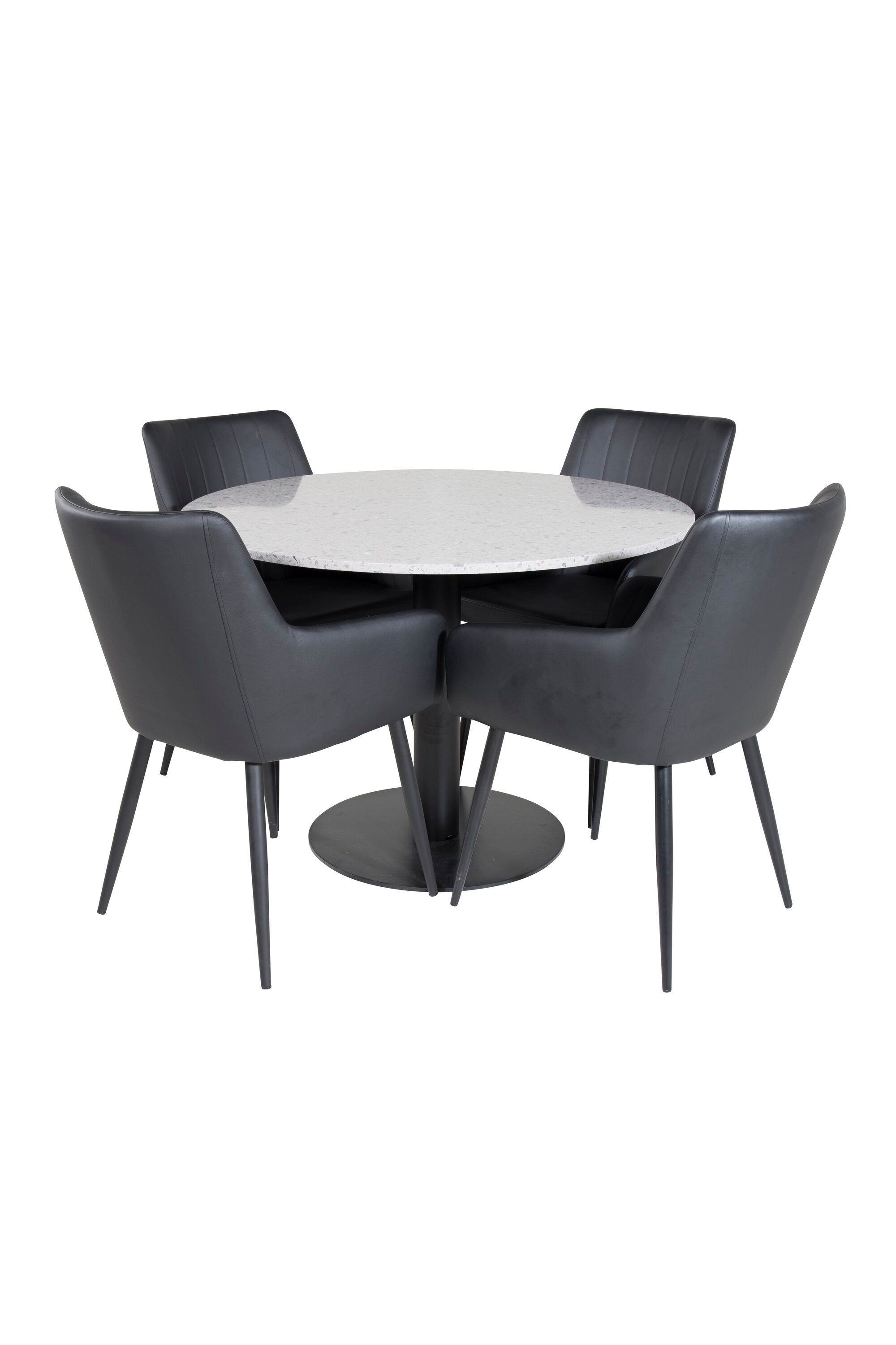 Esszimmer Set Razzia mit Stuhl Comfort in Grau schwarz präsentiert im Onlineshop von KAQTU Design AG. Esszimmerset ist von Venture Home