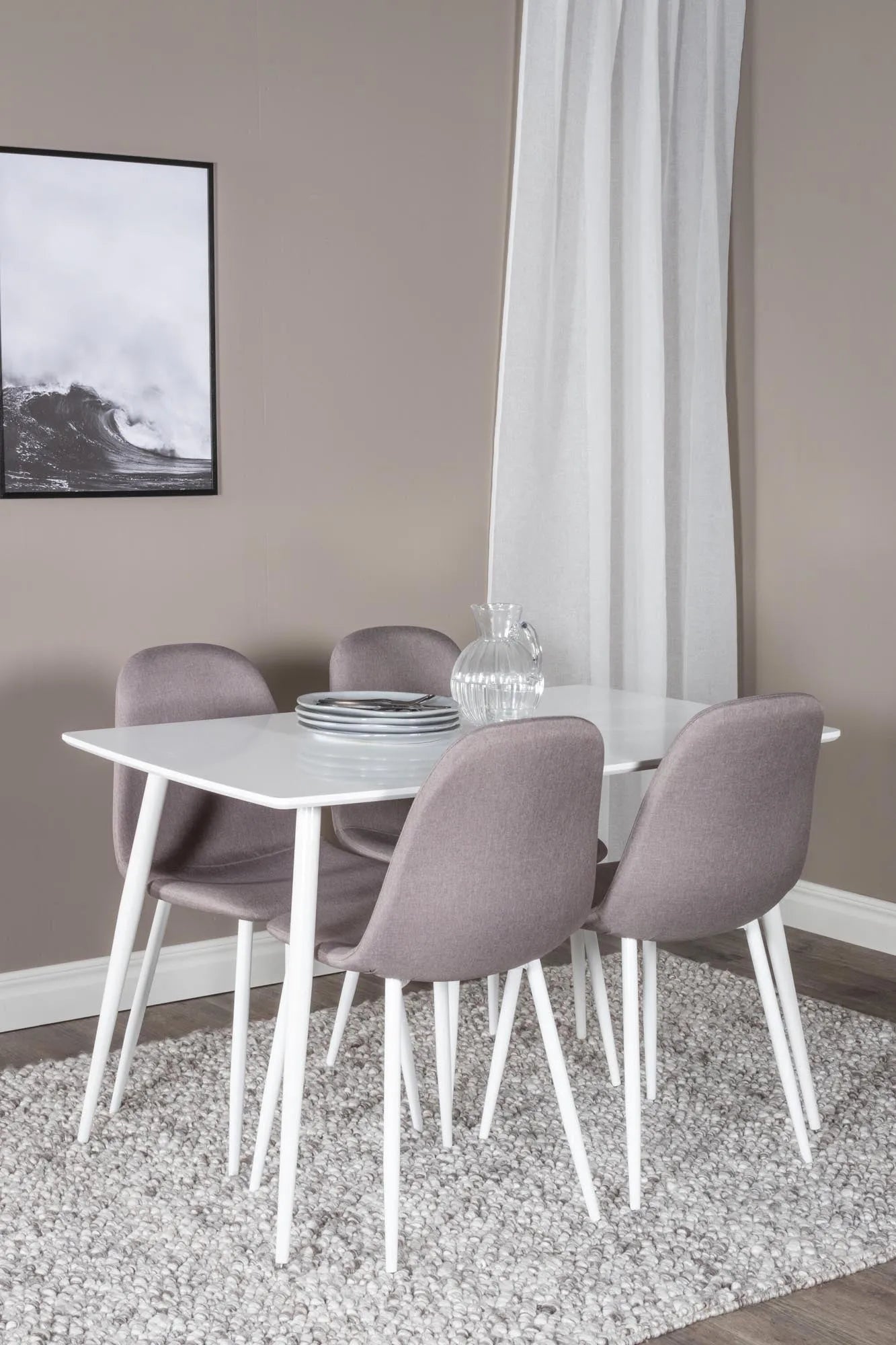 Esszimmer Set Polar mit Stuhl Polar in Weiss/Grau/Weiss präsentiert im Onlineshop von KAQTU Design AG. Esszimmerset ist von Venture Home