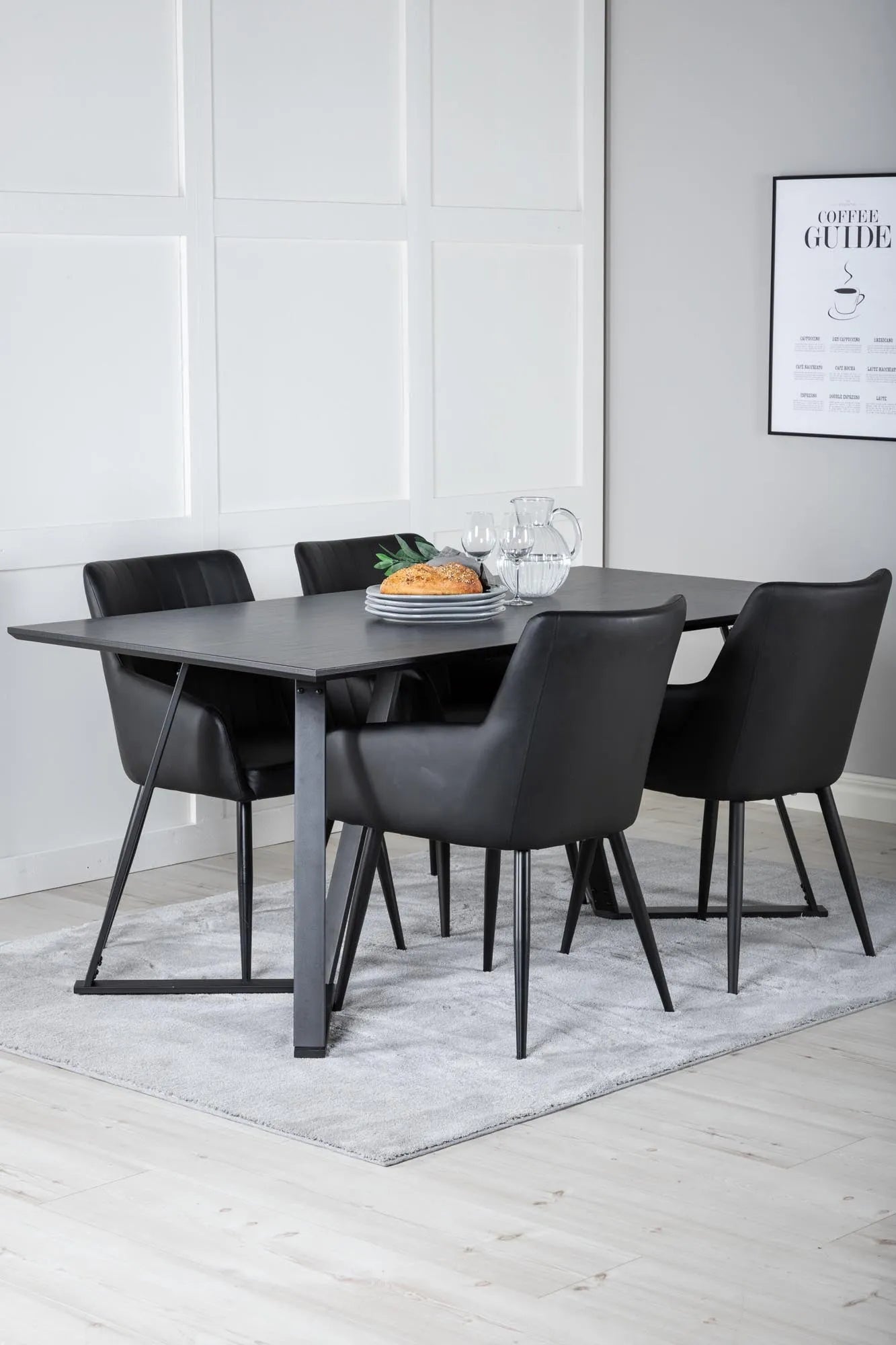 Esszimmer Set Marina mit Stuhl Comfort in Grau/Grau/Weiss präsentiert im Onlineshop von KAQTU Design AG. Esszimmerset ist von Venture Home