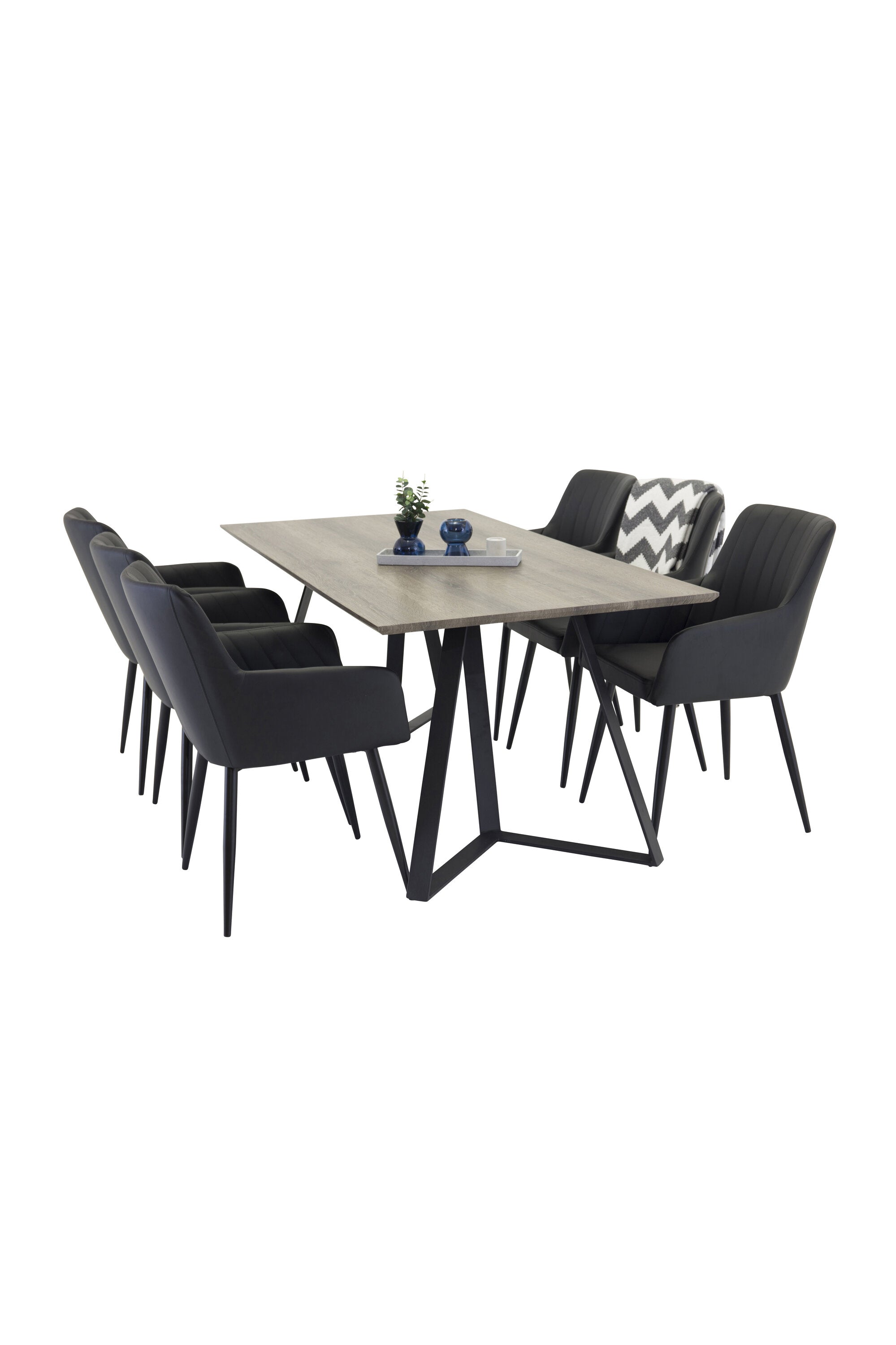 Esszimmer Set Marina mit Stuhl Comfort in Grau/Grau/Weiss präsentiert im Onlineshop von KAQTU Design AG. Esszimmerset ist von Venture Home