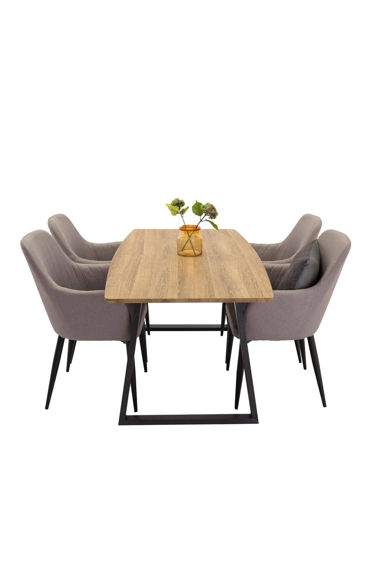 Esszimmer Set Inca mit Stuhl Comfort in Schwarz Schwarz präsentiert im Onlineshop von KAQTU Design AG. Esszimmerset ist von Venture Home