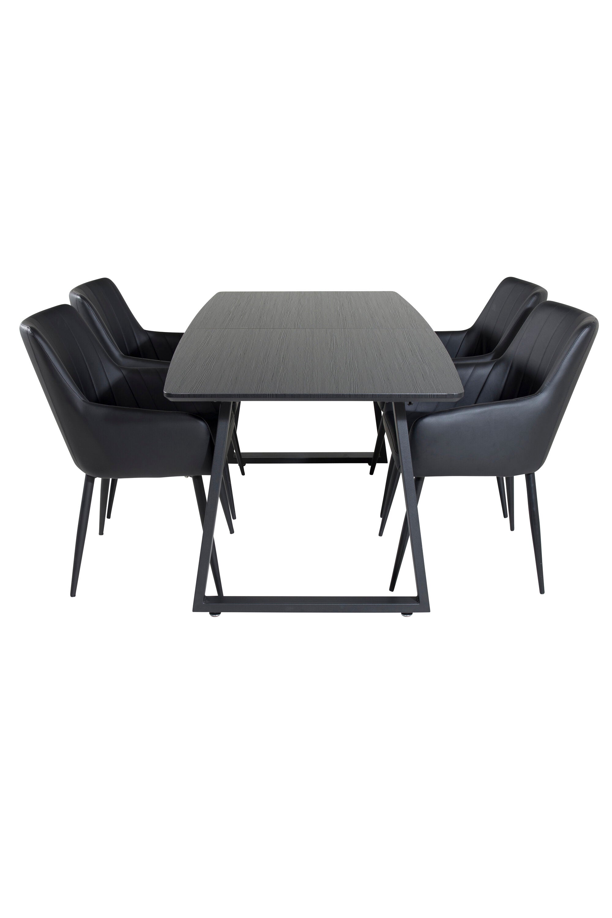 Esszimmer Set Inca mit Stuhl Comfort in Schwarz Schwarz präsentiert im Onlineshop von KAQTU Design AG. Esszimmerset ist von Venture Home