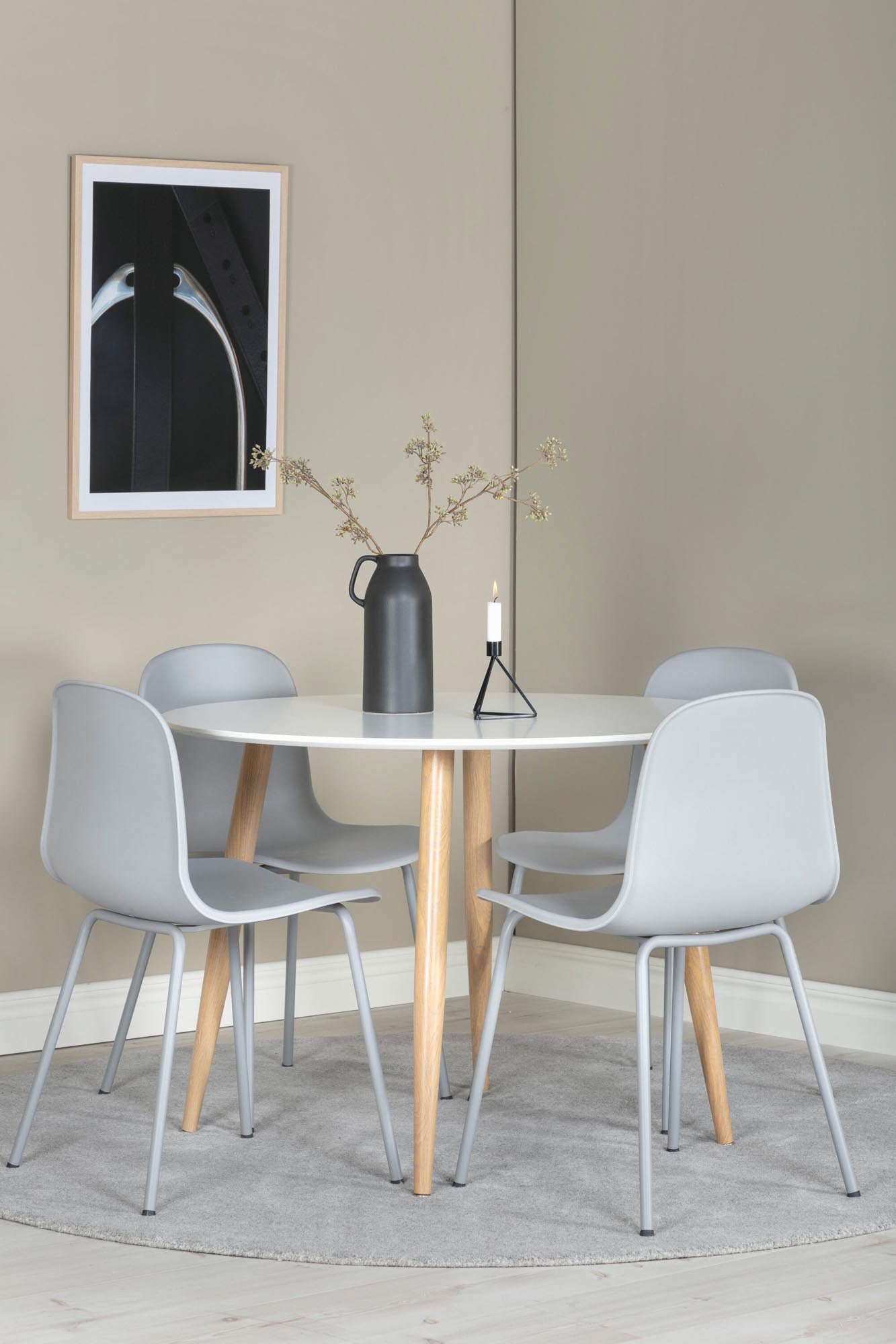 Esszimmer Set Plaza mit Stuhl Arctic in Weiss grau präsentiert im Onlineshop von KAQTU Design AG. Esszimmerset ist von Venture Home