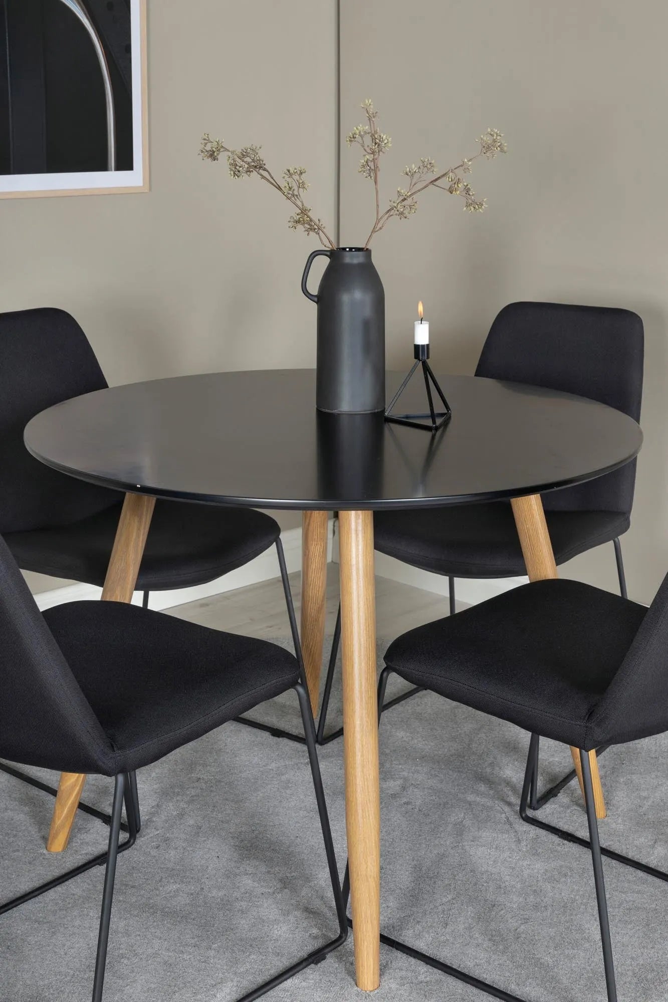 Esszimmer Set Plaza mit Stuhl Muce in Schwarz Schwarz präsentiert im Onlineshop von KAQTU Design AG. Esszimmerset ist von Venture Home