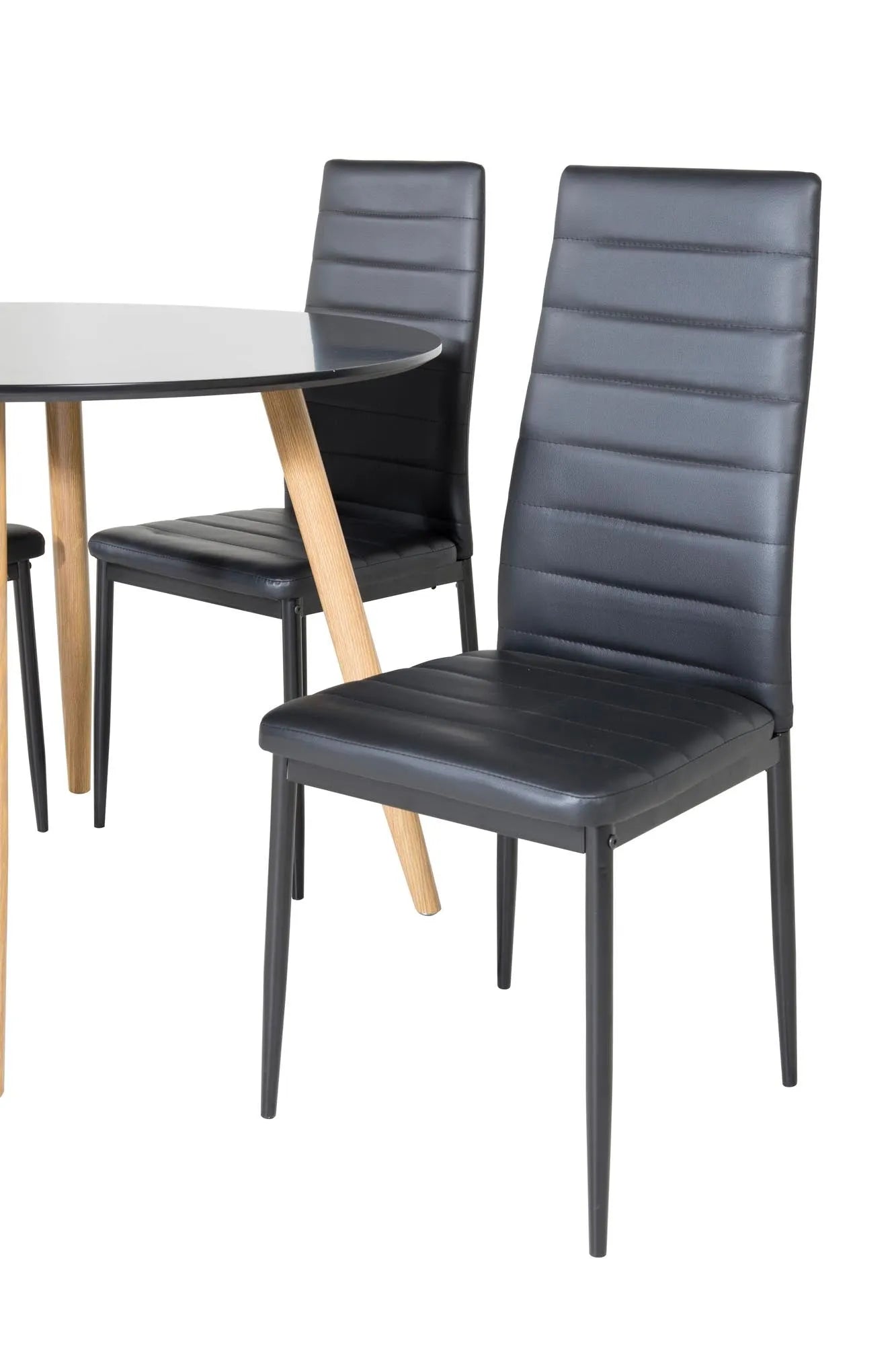 Esszimmer Set Plaza mit Stuhl Slim in Schwarz Schwarz präsentiert im Onlineshop von KAQTU Design AG. Esszimmerset ist von Venture Home