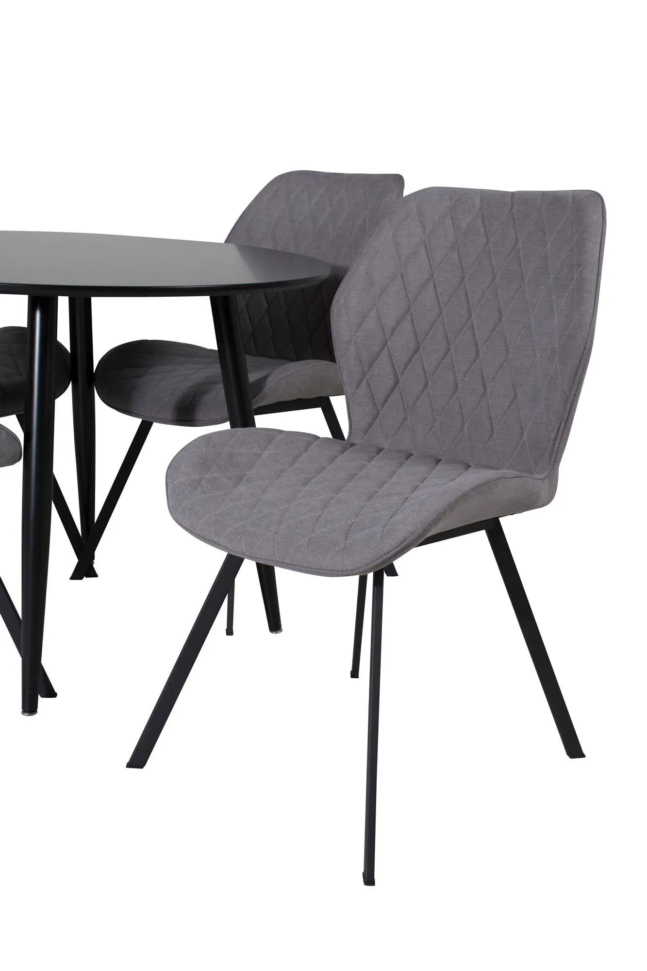 Esszimmer Set Plaza mit Stuhl Gemma in Schwarz/Schwarz/Grau präsentiert im Onlineshop von KAQTU Design AG. Esszimmerset ist von Venture Home