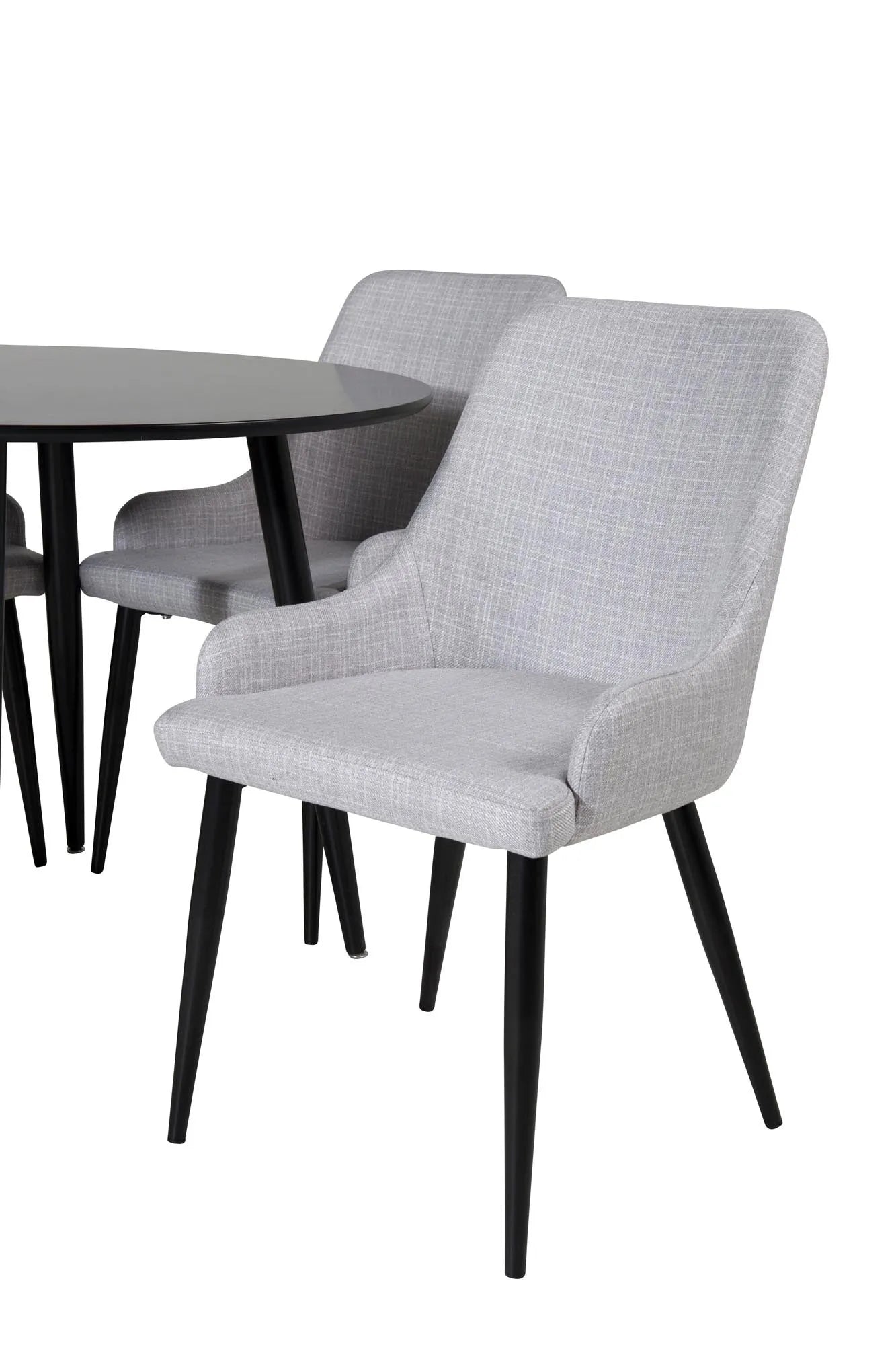 Esszimmer Set Plaza mit Stuhl Plaza in Schwarz/Schwarz/Grau präsentiert im Onlineshop von KAQTU Design AG. Esszimmerset ist von Venture Home