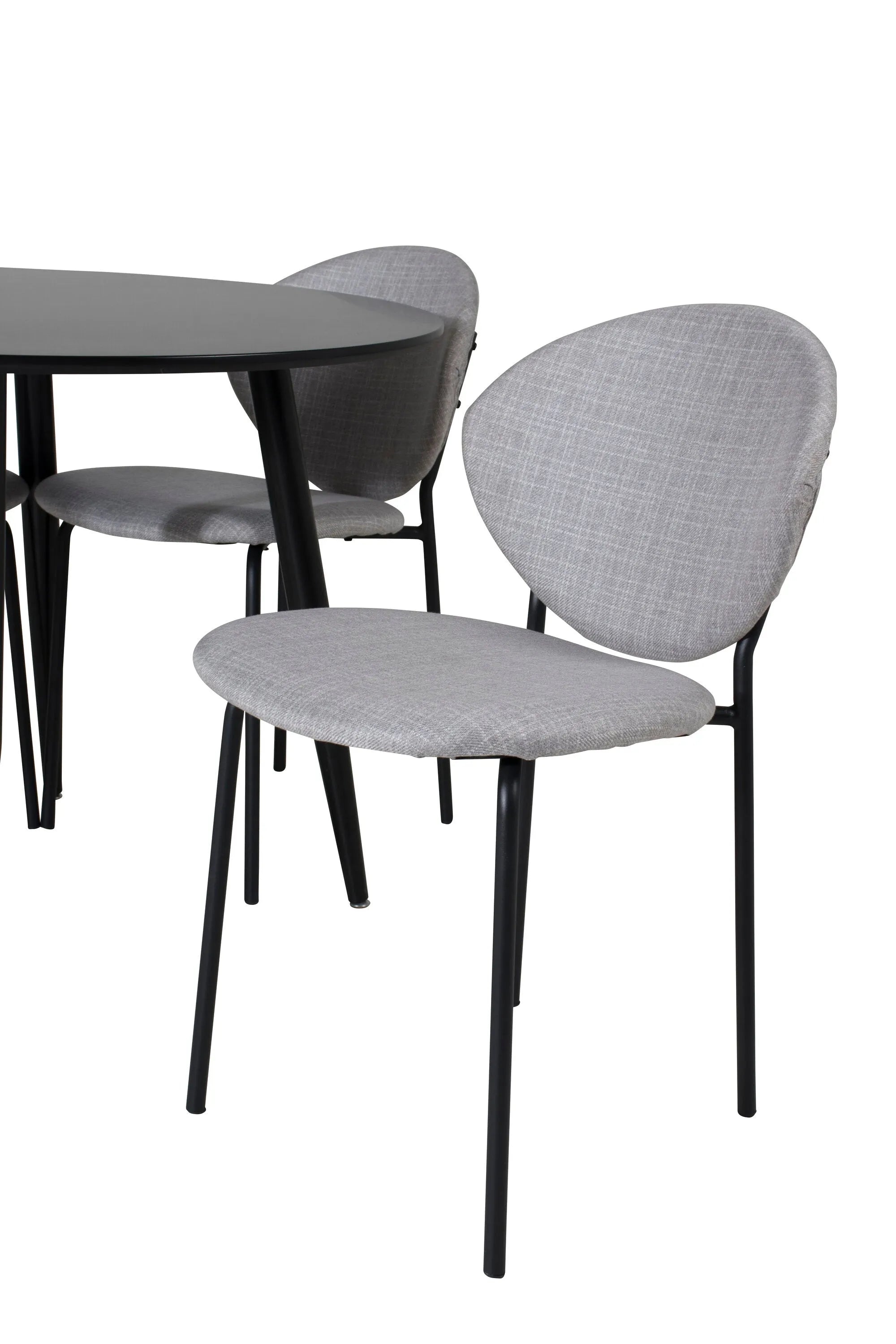 Esszimmer Set Plaza mit Stuhl Vault in Schwarz/Schwarz/Grau präsentiert im Onlineshop von KAQTU Design AG. Esszimmerset ist von Venture Home