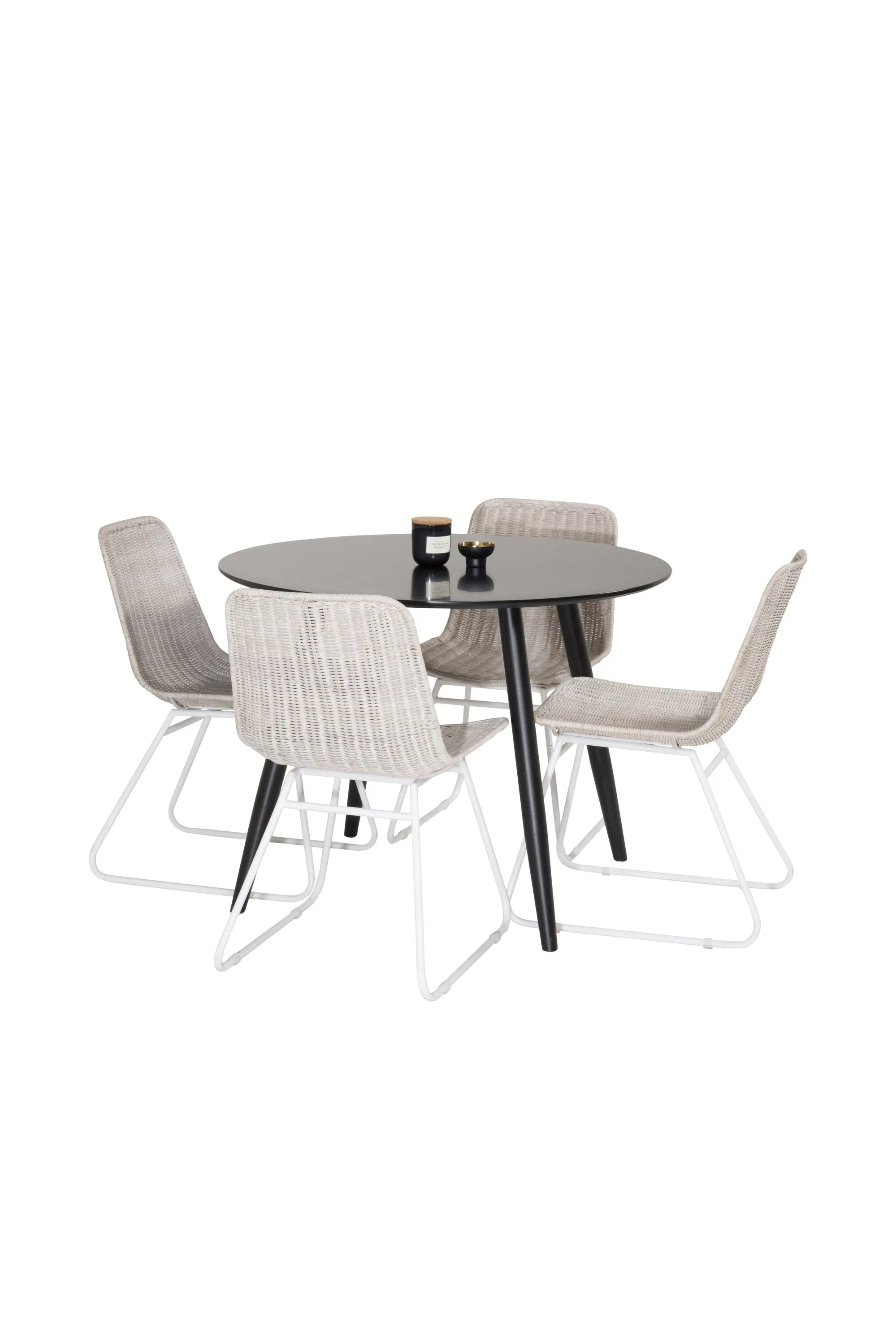 Esszimmer Set Plaza mit Stuhl Cirebon in Schwarz-Weiss präsentiert im Onlineshop von KAQTU Design AG. Esszimmerset ist von Venture Home