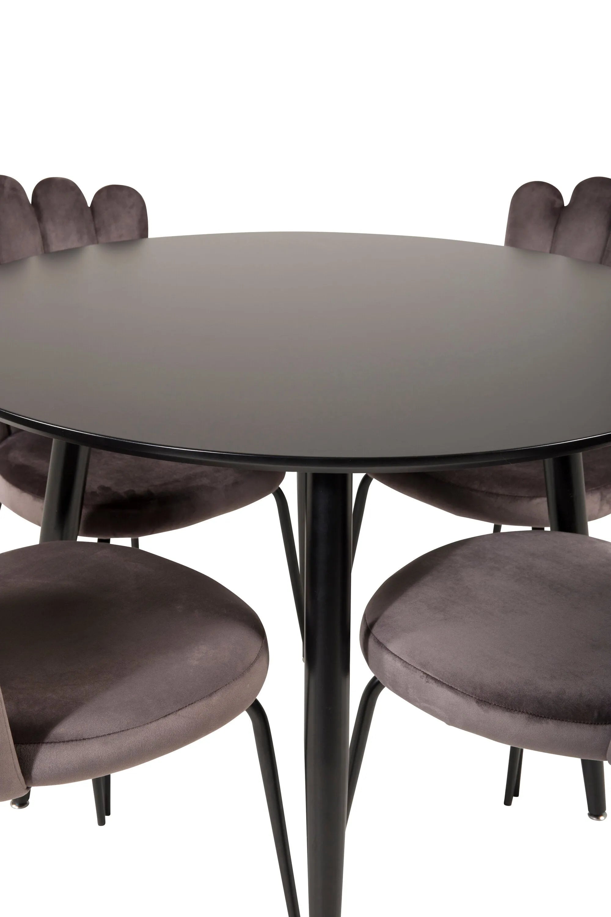 Esszimmer Set Plaza mit Stuhl Limhamn in Schwarz/Schwarz/Grau präsentiert im Onlineshop von KAQTU Design AG. Esszimmerset ist von Venture Home