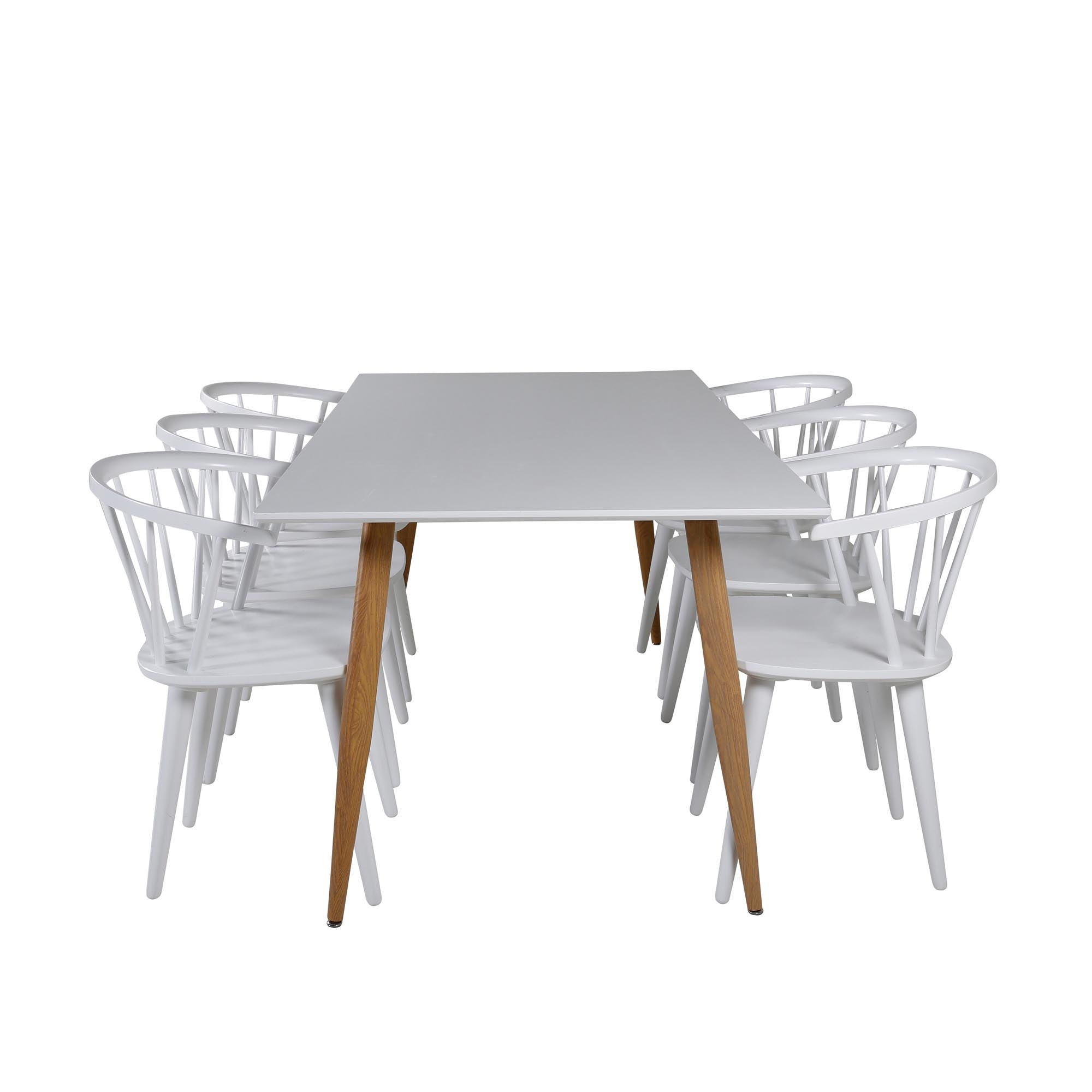 Esszimmer Set Polar mit Stuhl Bobby in Weiss / Weiss präsentiert im Onlineshop von KAQTU Design AG. Esszimmerset ist von Venture Home