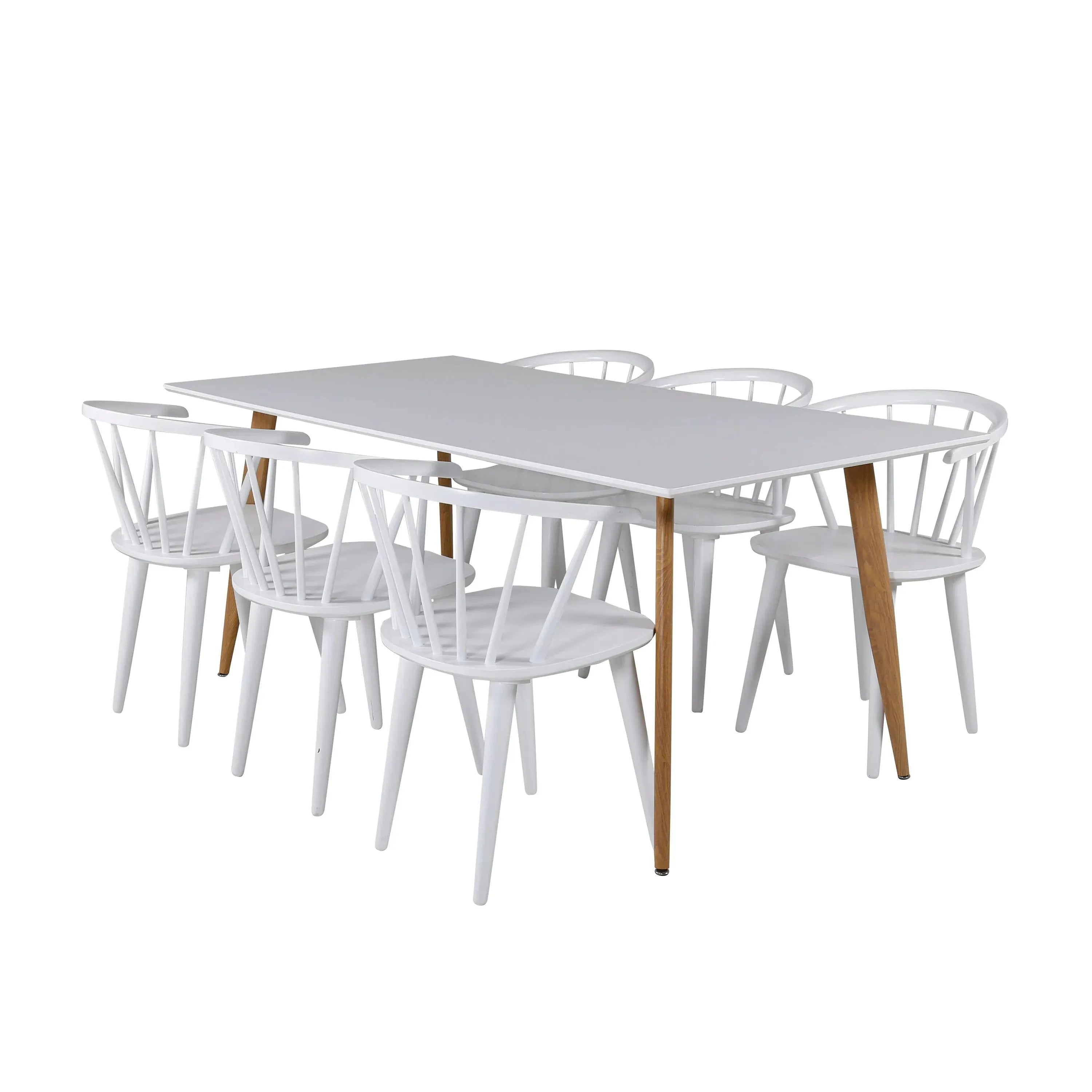 Esszimmer Set Polar mit Stuhl Bobby in Weiss / Weiss präsentiert im Onlineshop von KAQTU Design AG. Esszimmerset ist von Venture Home