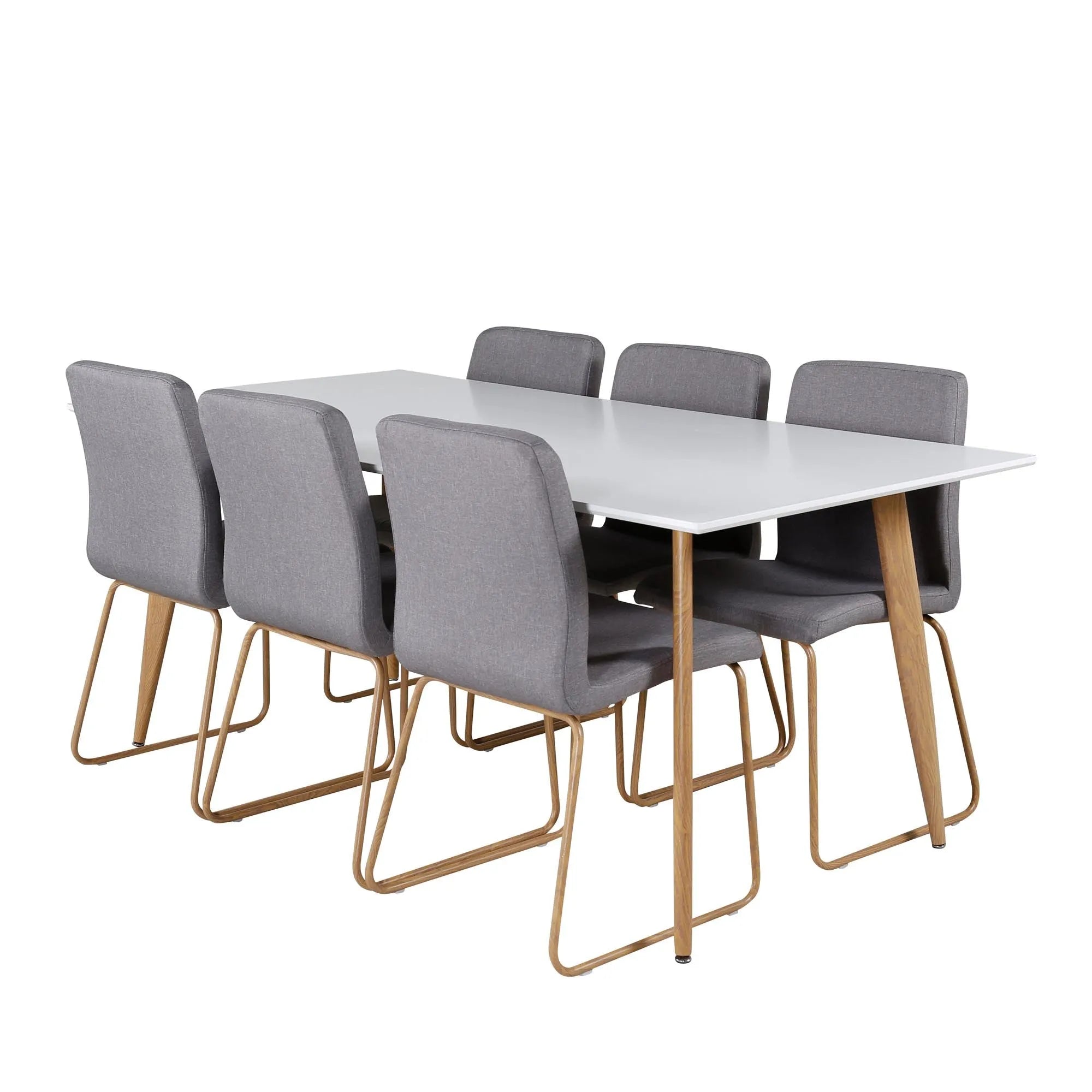 Esszimmer Set Polar mit Stuhl Mace in Weiss/Grau/Natur präsentiert im Onlineshop von KAQTU Design AG. Esszimmerset ist von Venture Home