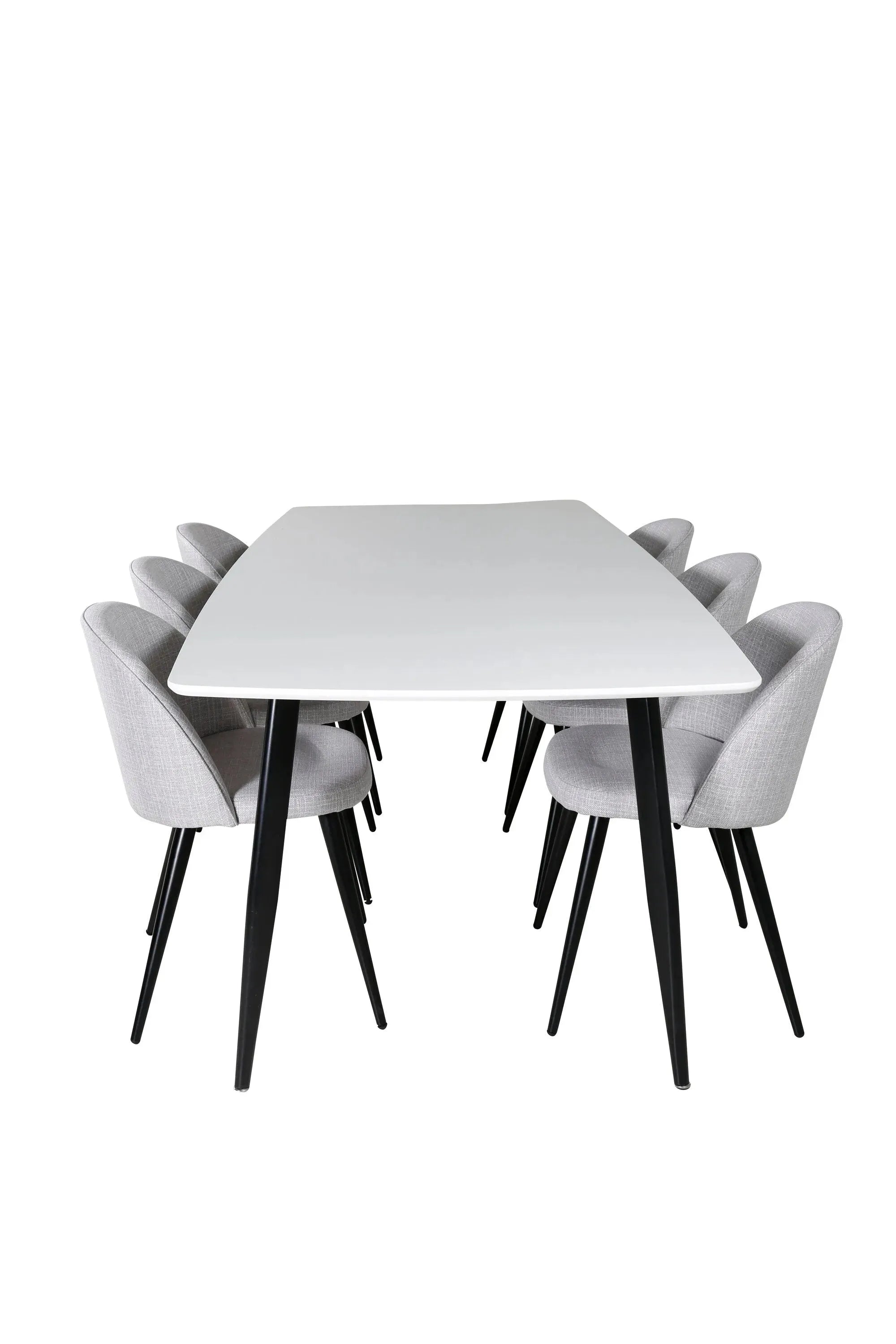 Esszimmer Set Polar mit Stuhl Velvet in Weiss schwarz präsentiert im Onlineshop von KAQTU Design AG. Esszimmerset ist von Venture Home