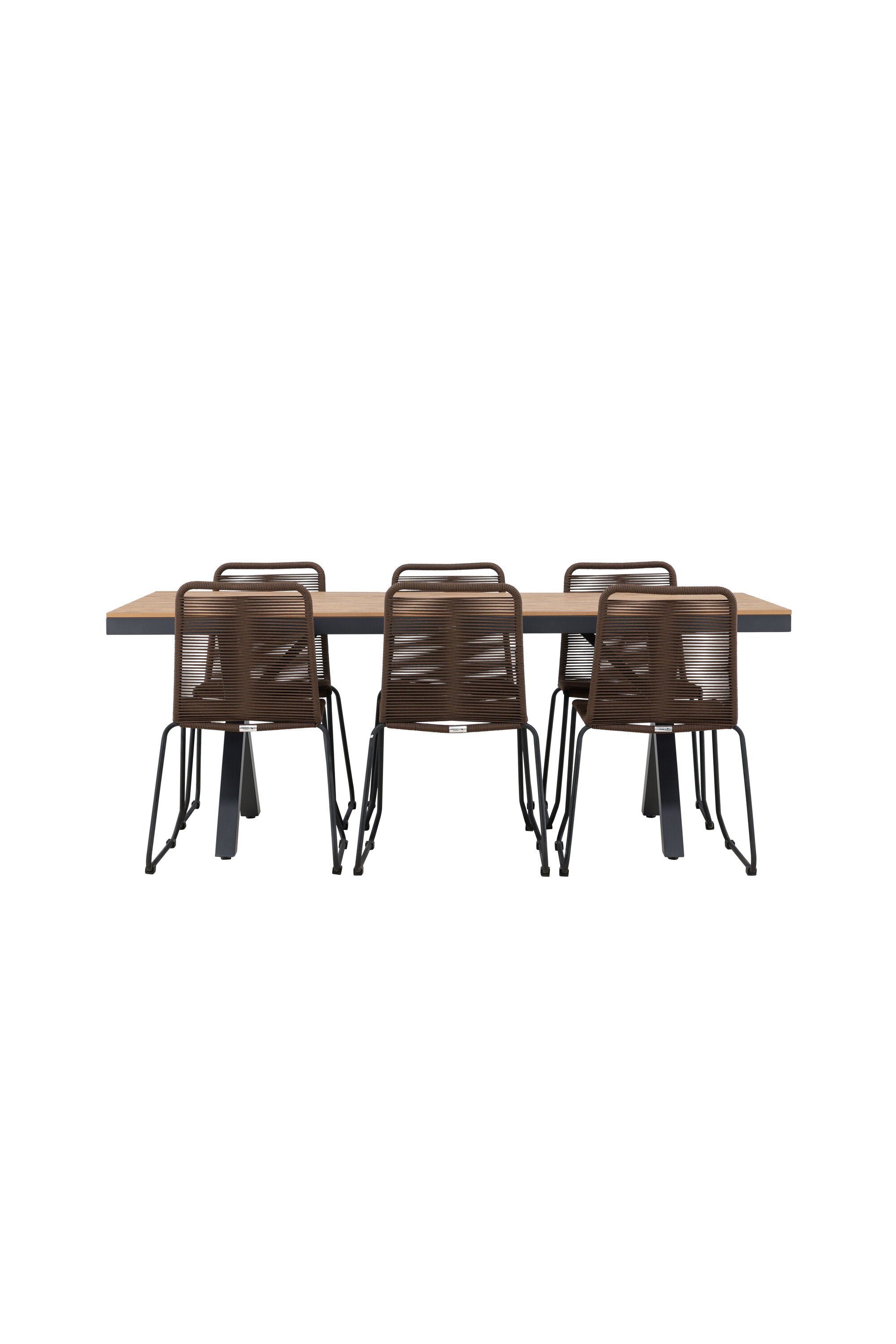 Garcia Gartentisch Set + Lindos Dining in Schwarz/Schwarz/Braun präsentiert im Onlineshop von KAQTU Design AG. Gartentischset ist von Venture Home