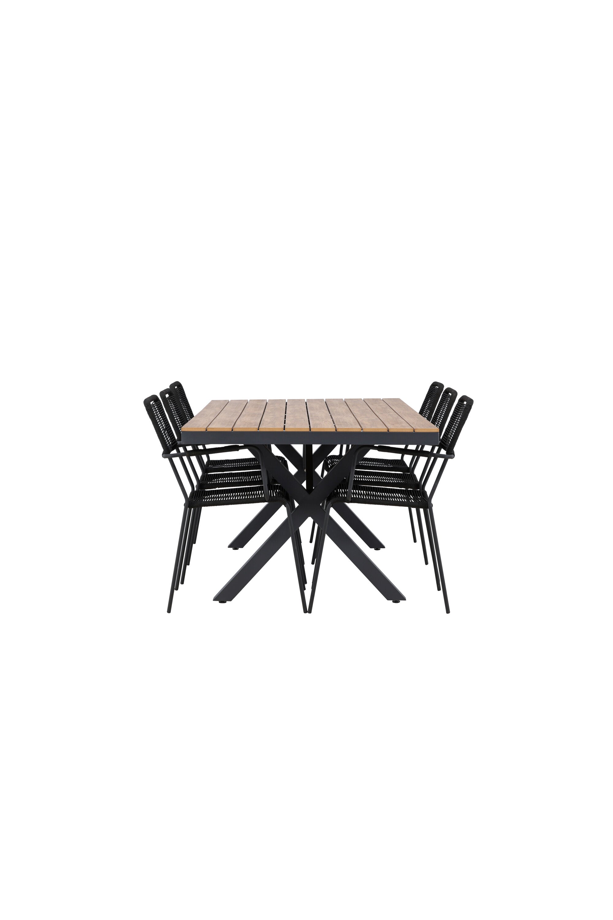 Garcia Gartentisch Set + Lindos Armchair in Schwarz Schwarz präsentiert im Onlineshop von KAQTU Design AG. Gartentischset ist von Venture Home