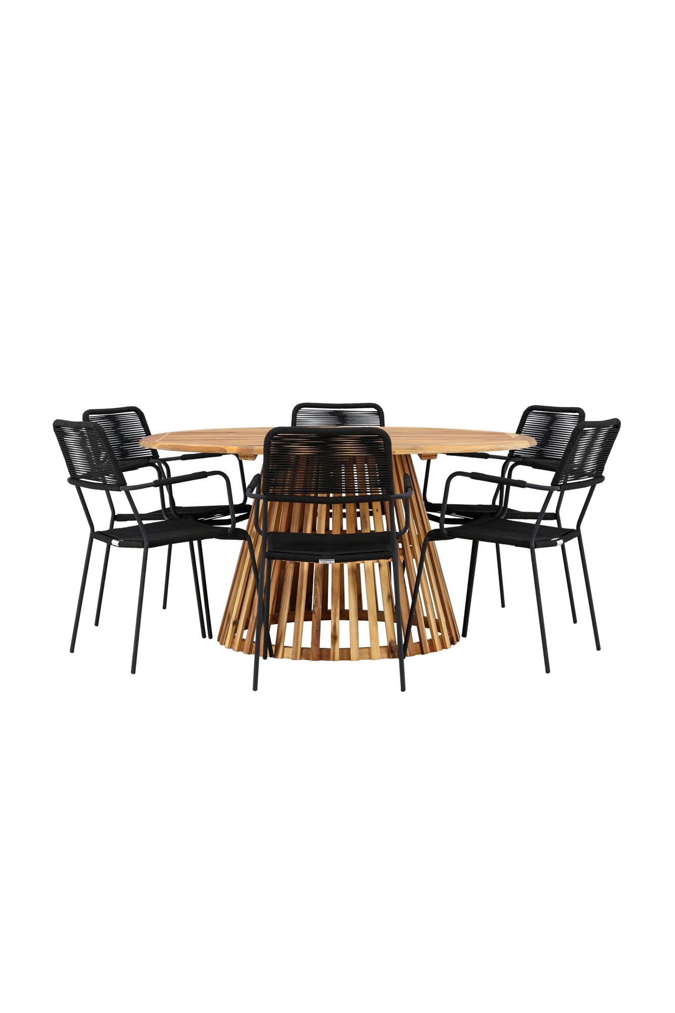 Tucumán Esszimmer Set rund in Natur/Schwarz präsentiert im Onlineshop von KAQTU Design AG. Esszimmerset ist von Venture Home