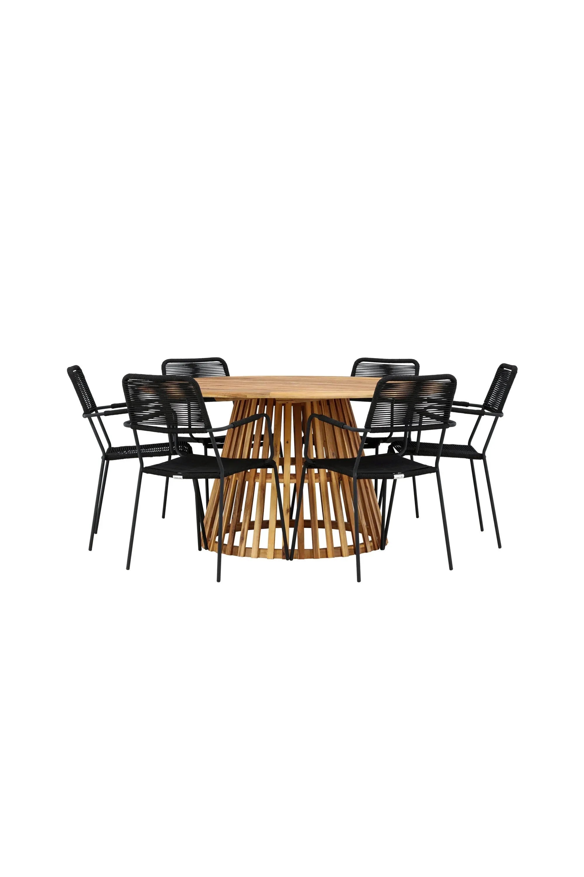 Tucumán Esszimmer Set rund in Natur/Schwarz präsentiert im Onlineshop von KAQTU Design AG. Esszimmerset ist von Venture Home