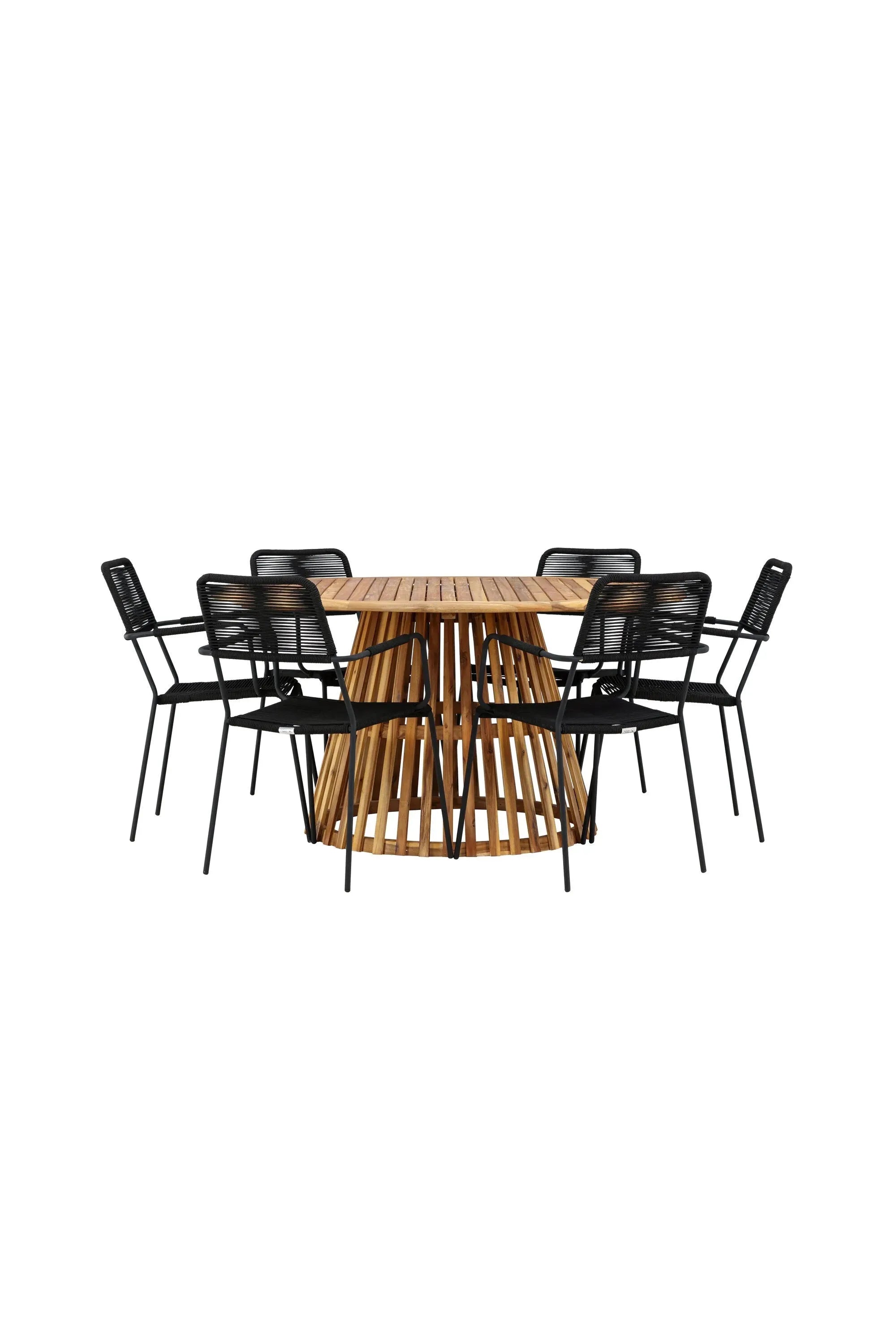 Tucumán Esszimmer Set rund in Natur/Schwarz präsentiert im Onlineshop von KAQTU Design AG. Esszimmerset ist von Venture Home