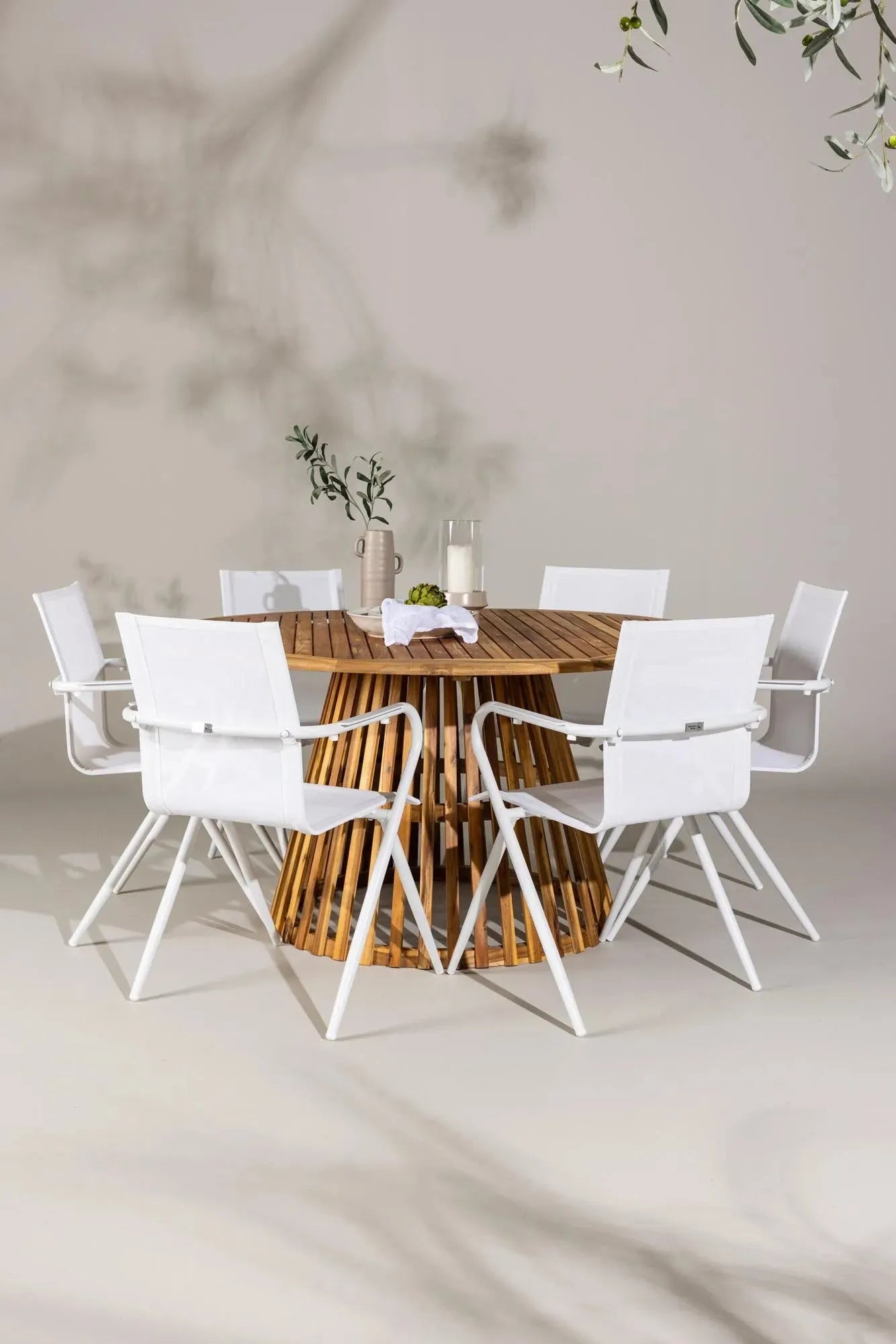 Tucumán Esszimmer Set rund in Natur/Weiss präsentiert im Onlineshop von KAQTU Design AG. Esszimmerset ist von Venture Home