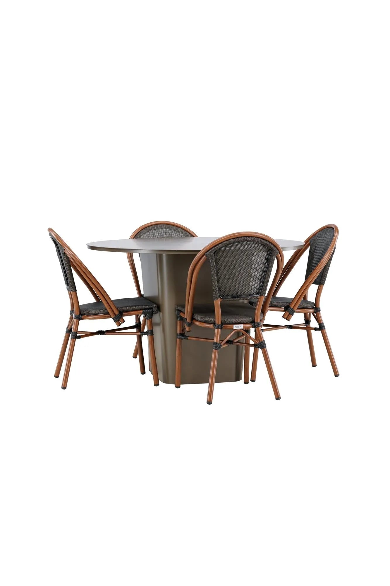 Santa Fe Esszimmer Set rund in Braun/Schwarz/Braun präsentiert im Onlineshop von KAQTU Design AG. Esszimmerset ist von Venture Home