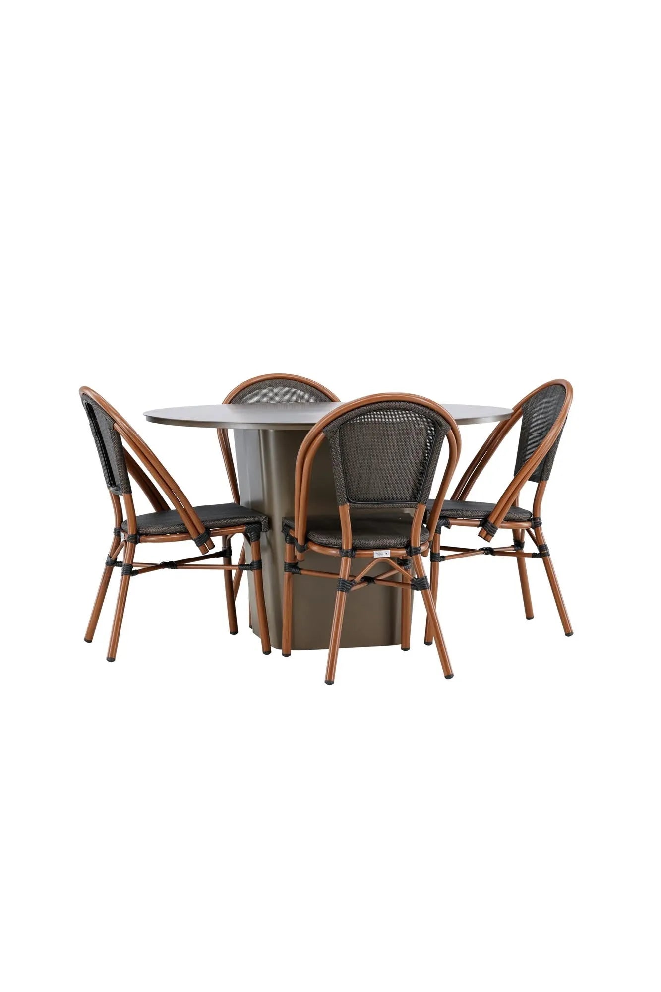 Santa Fe Esszimmer Set rund in Braun/Schwarz/Braun präsentiert im Onlineshop von KAQTU Design AG. Esszimmerset ist von Venture Home