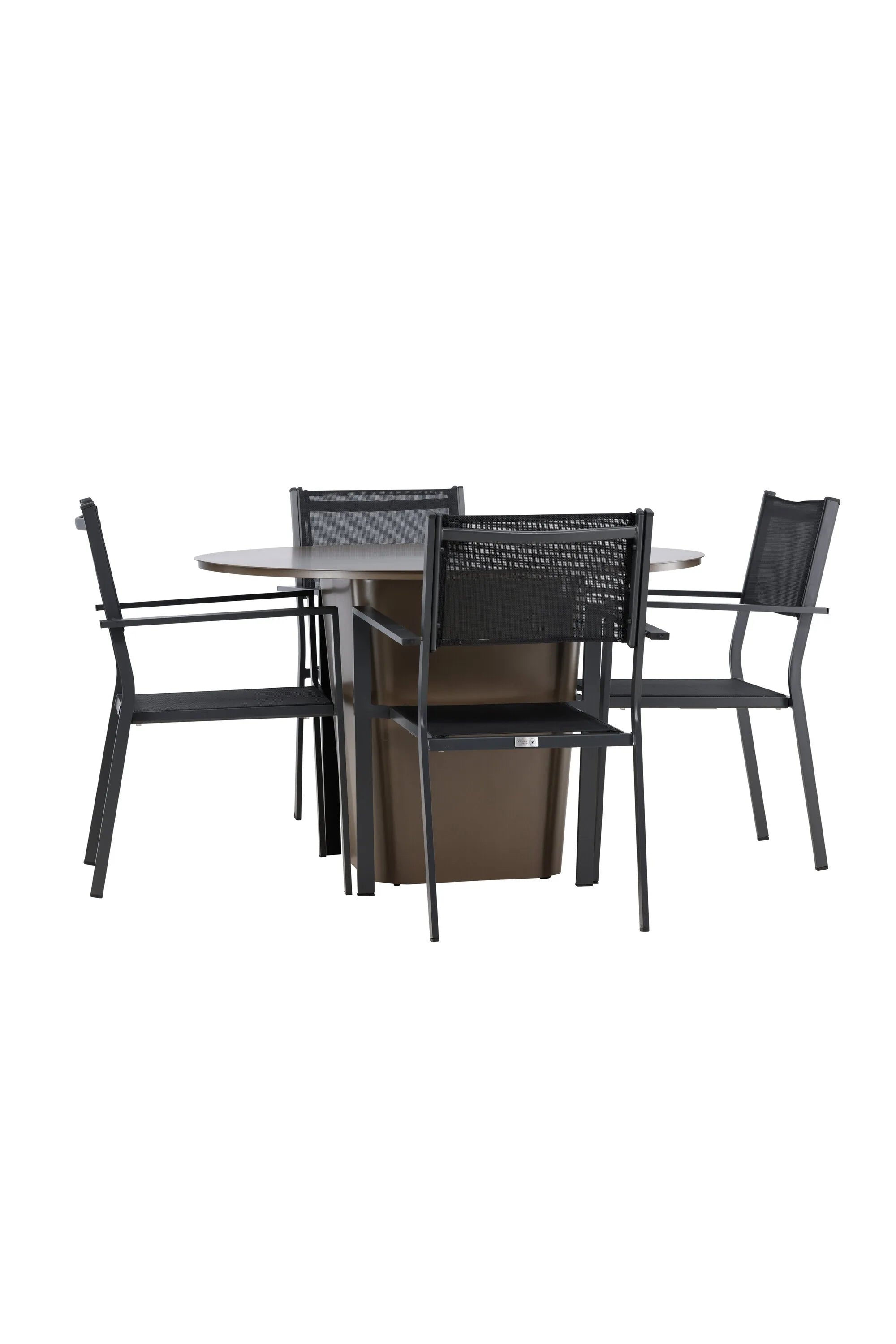 Santa Fe Esszimmer Set rund in Braun schwarz präsentiert im Onlineshop von KAQTU Design AG. Esszimmerset ist von Venture Home