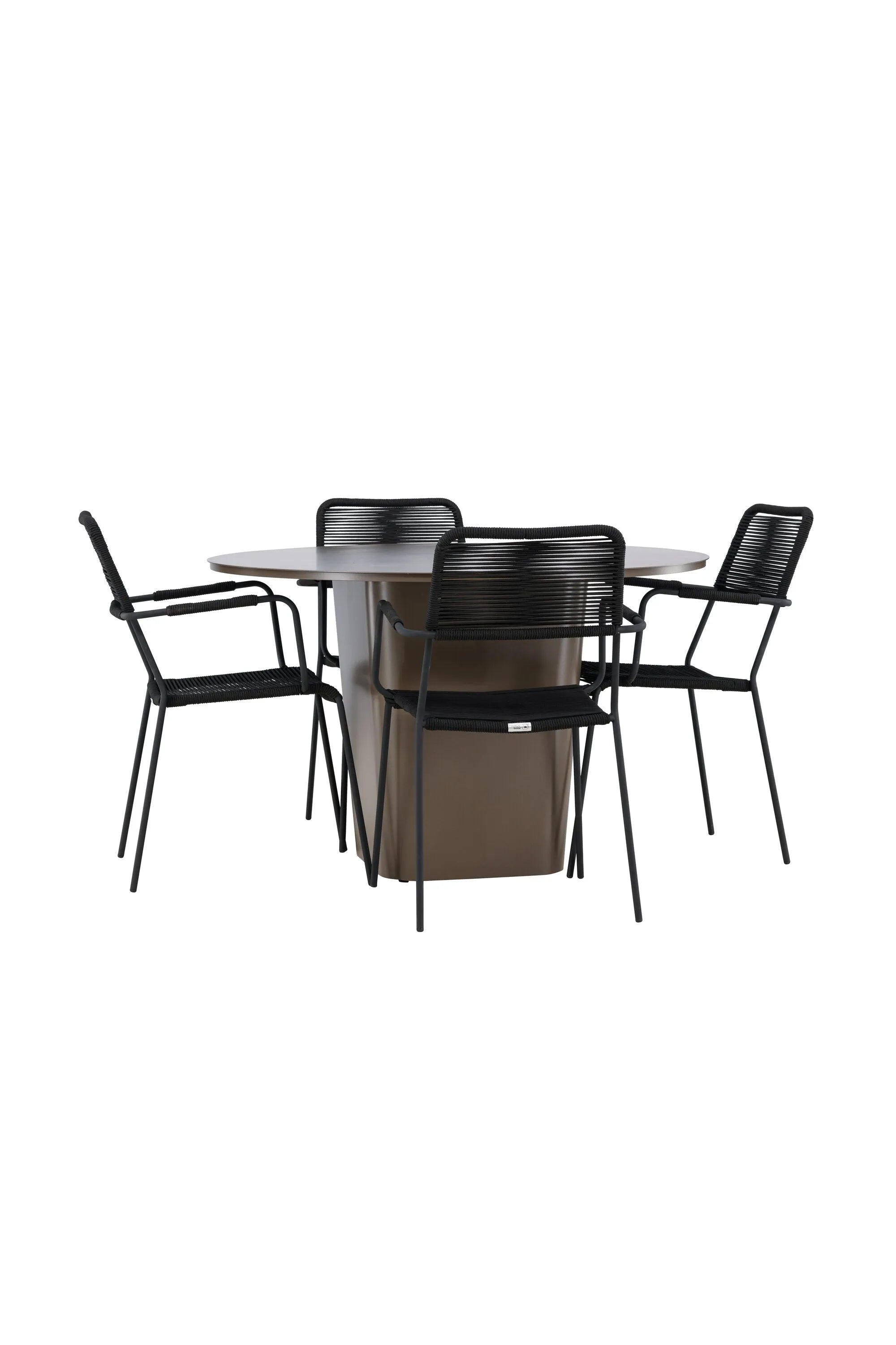 Santa Fe Esszimmer Set rund in Braun schwarz präsentiert im Onlineshop von KAQTU Design AG. Esszimmerset ist von Venture Home